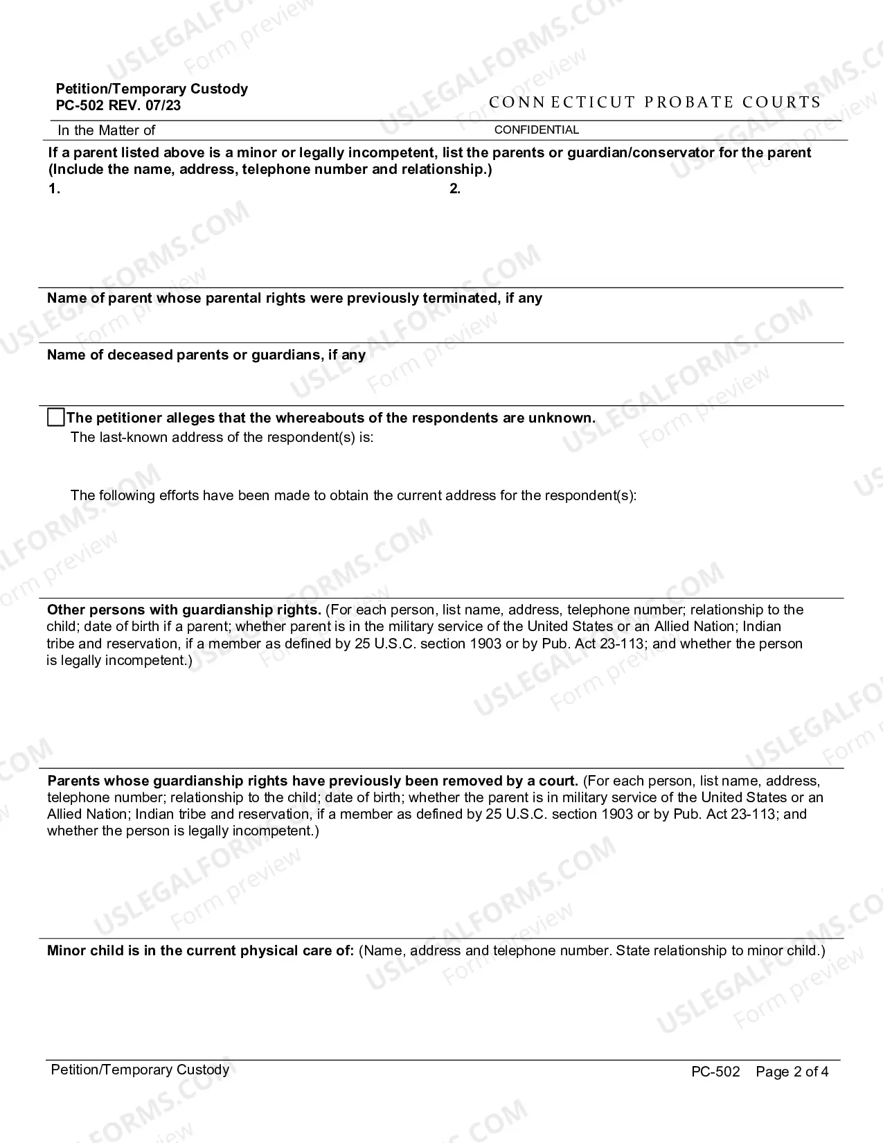 Preview Petition/Temporary Custody