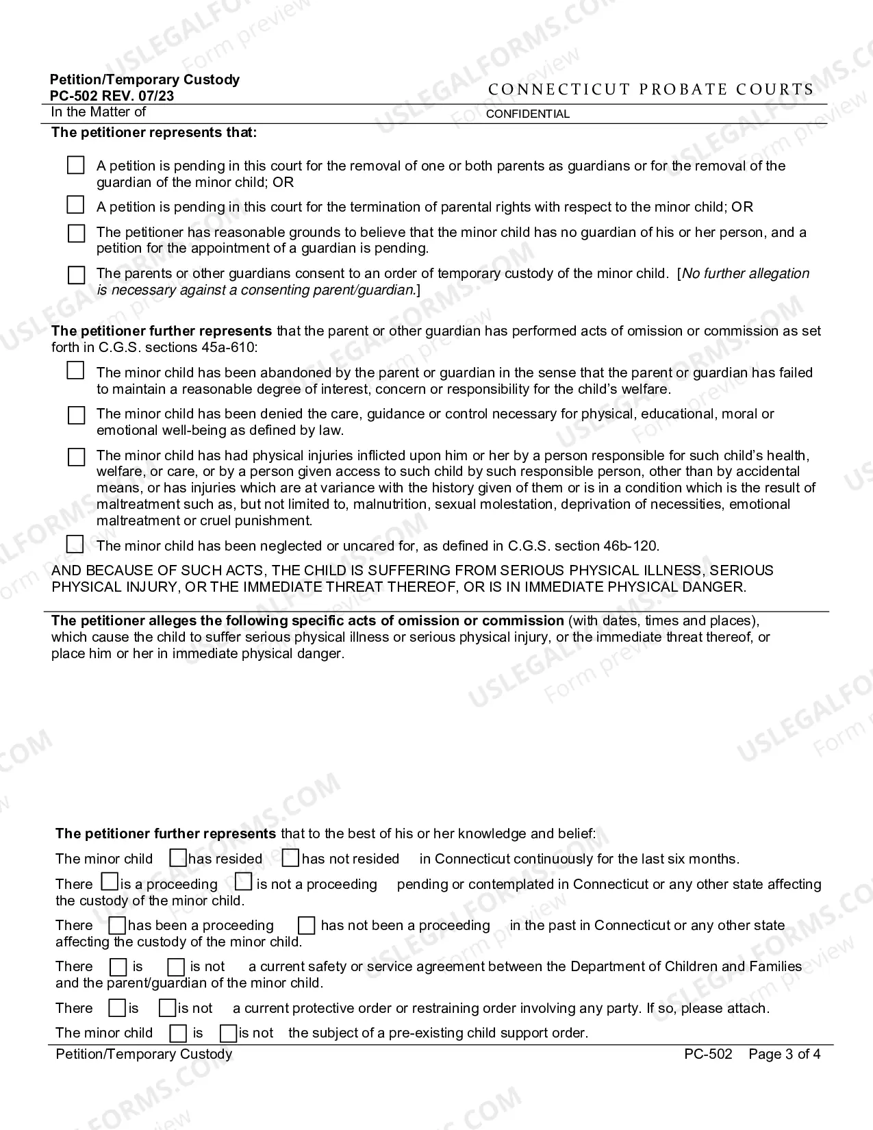 Preview Petition/Temporary Custody