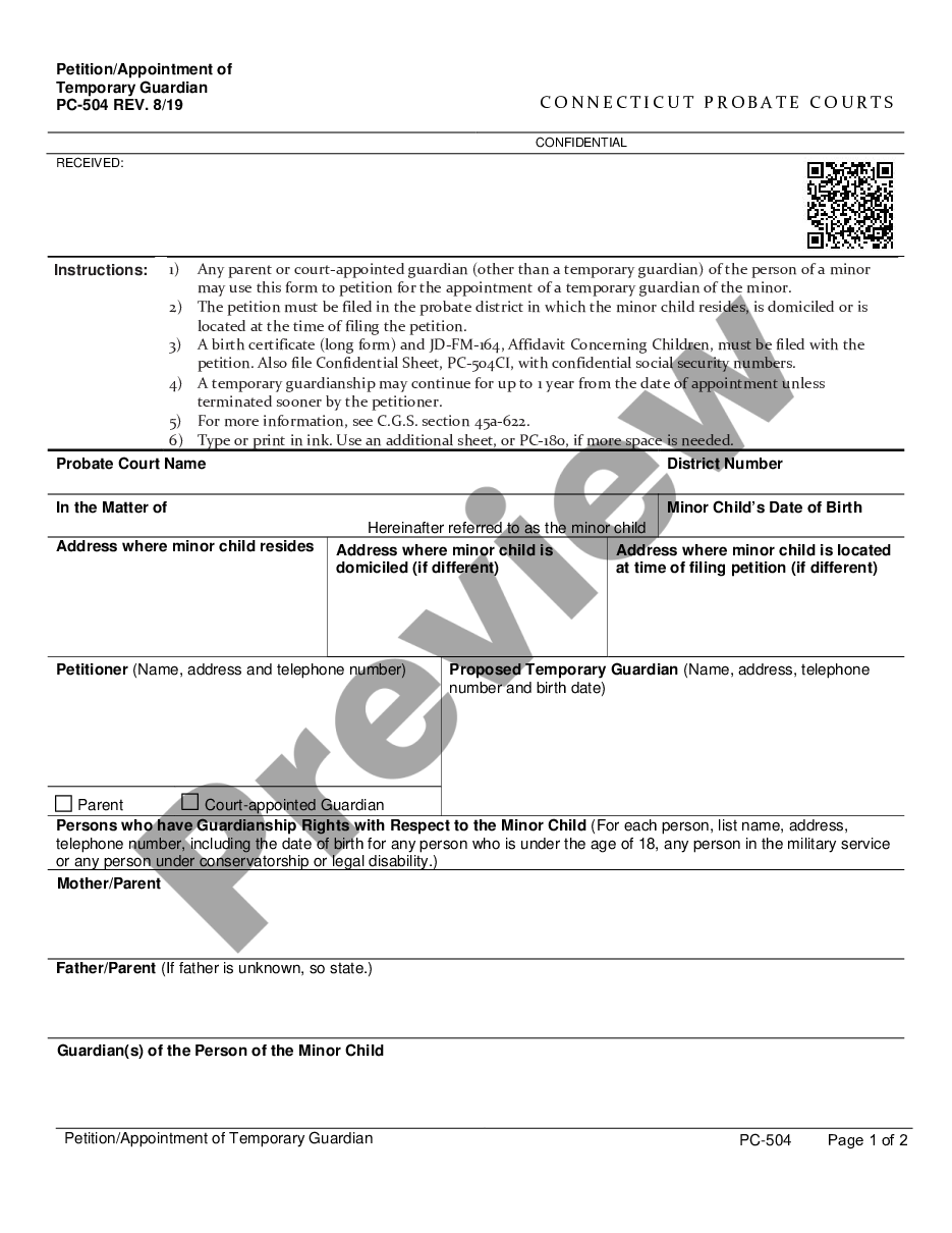 page 0 Application - Appointment of Temporary Guardian preview