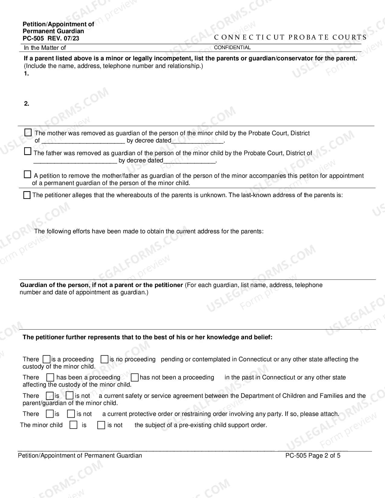 Preview Petition/Appointment of Permanent Guardian