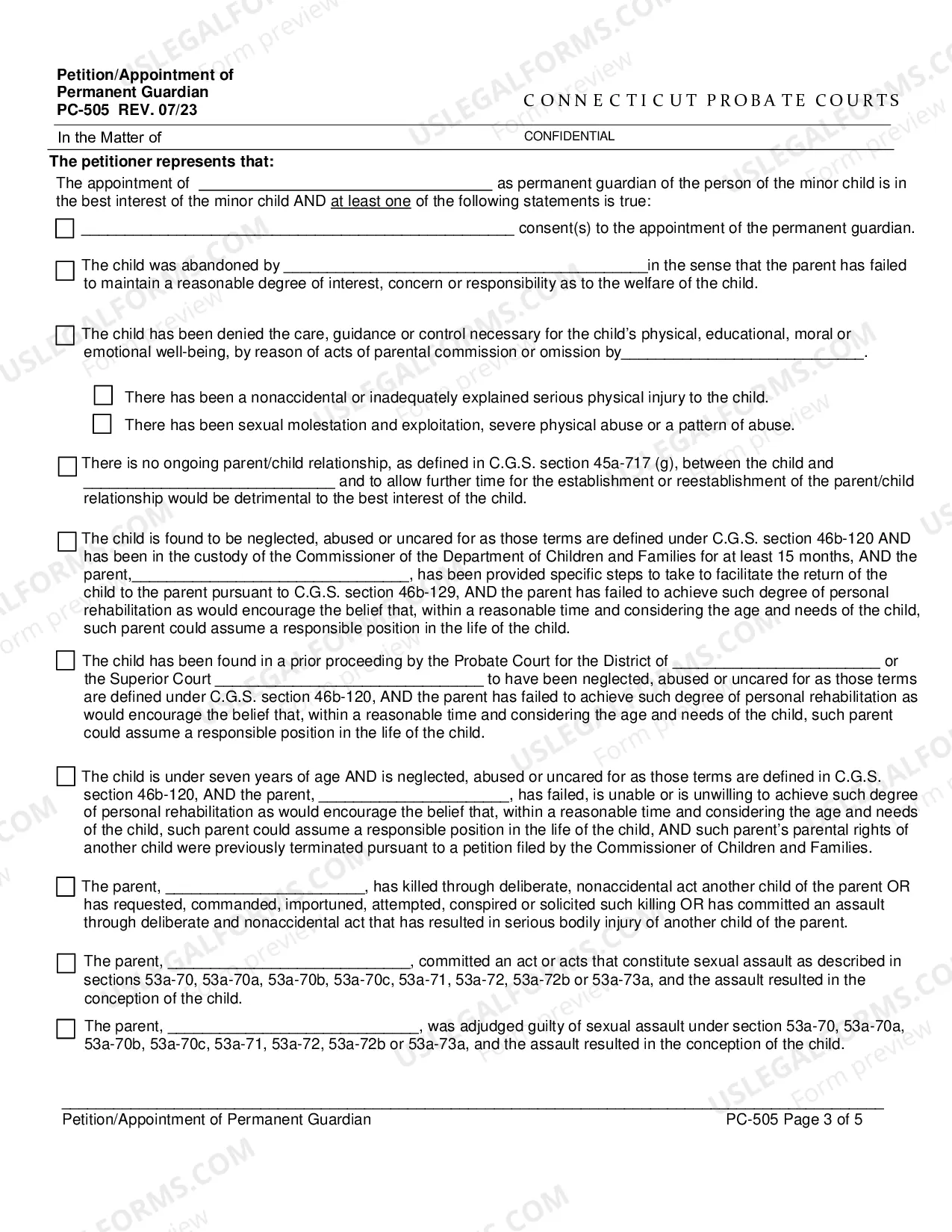 Preview Petition/Appointment of Permanent Guardian