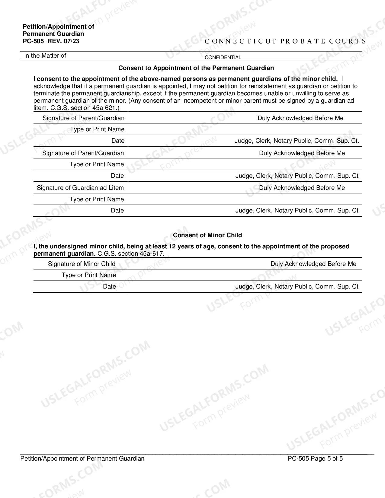Preview Petition/Appointment of Permanent Guardian