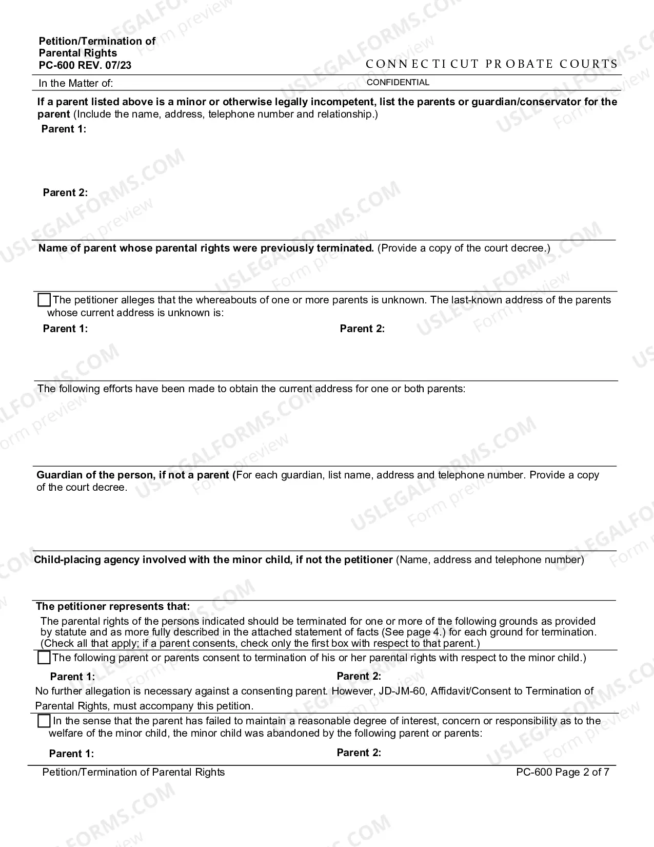 Preview Petition/Termination of Parental Rights