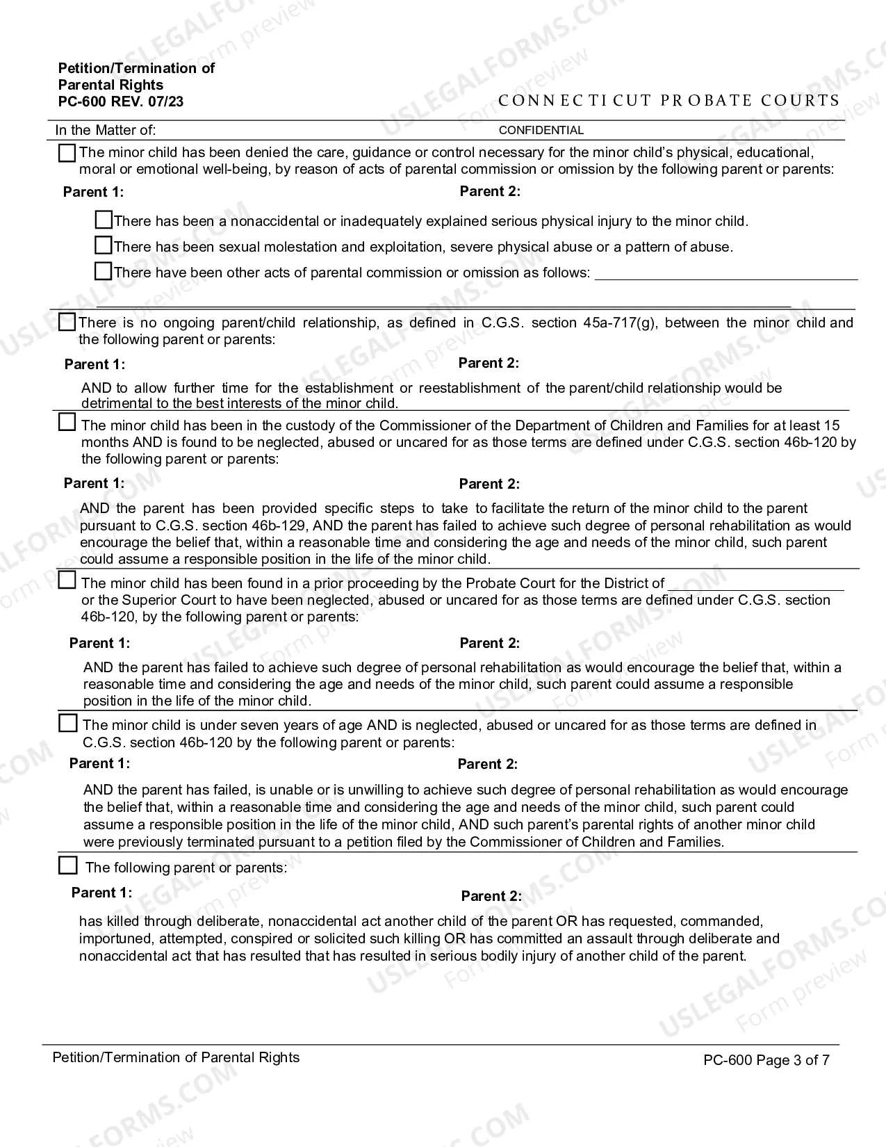 Preview Petition/Termination of Parental Rights
