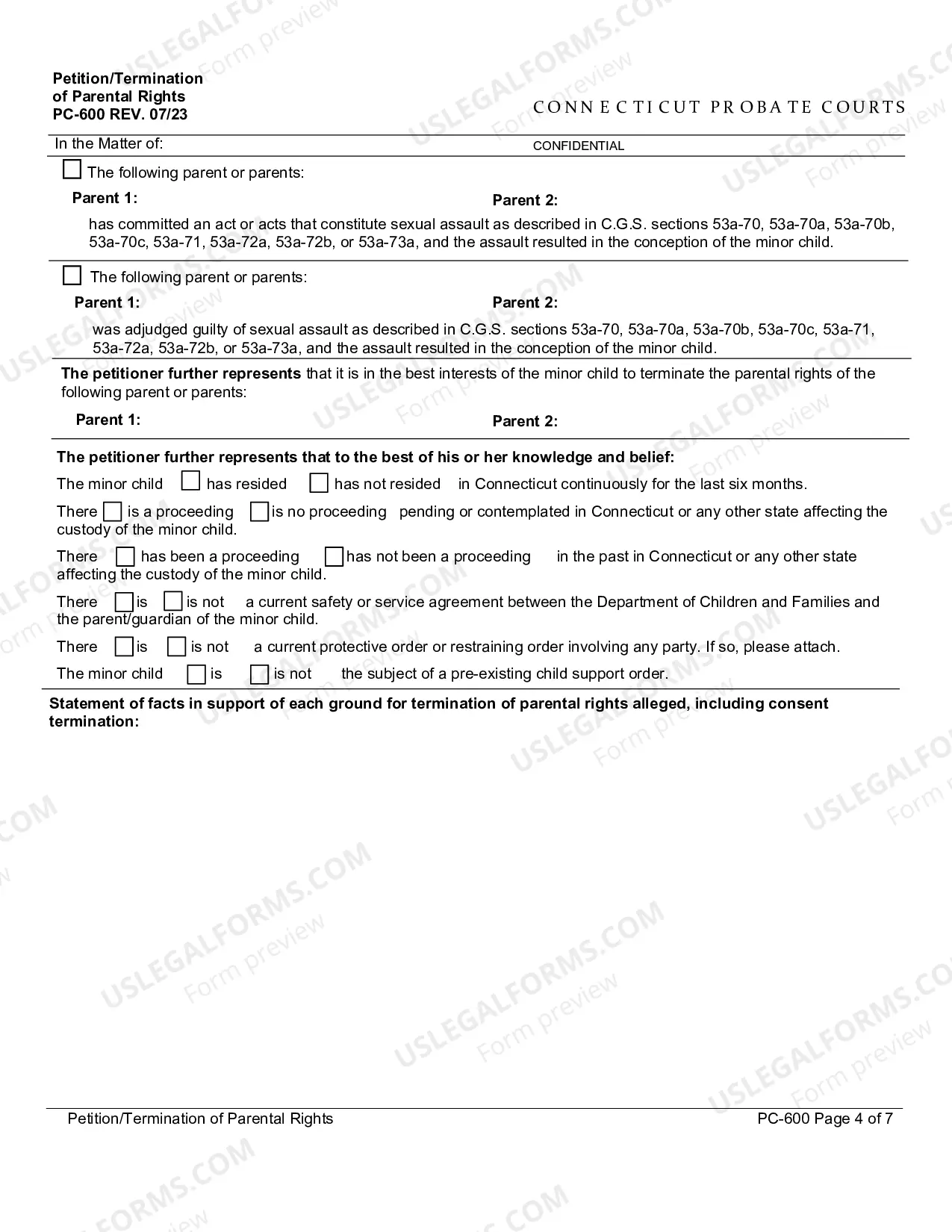 Preview Petition/Termination of Parental Rights