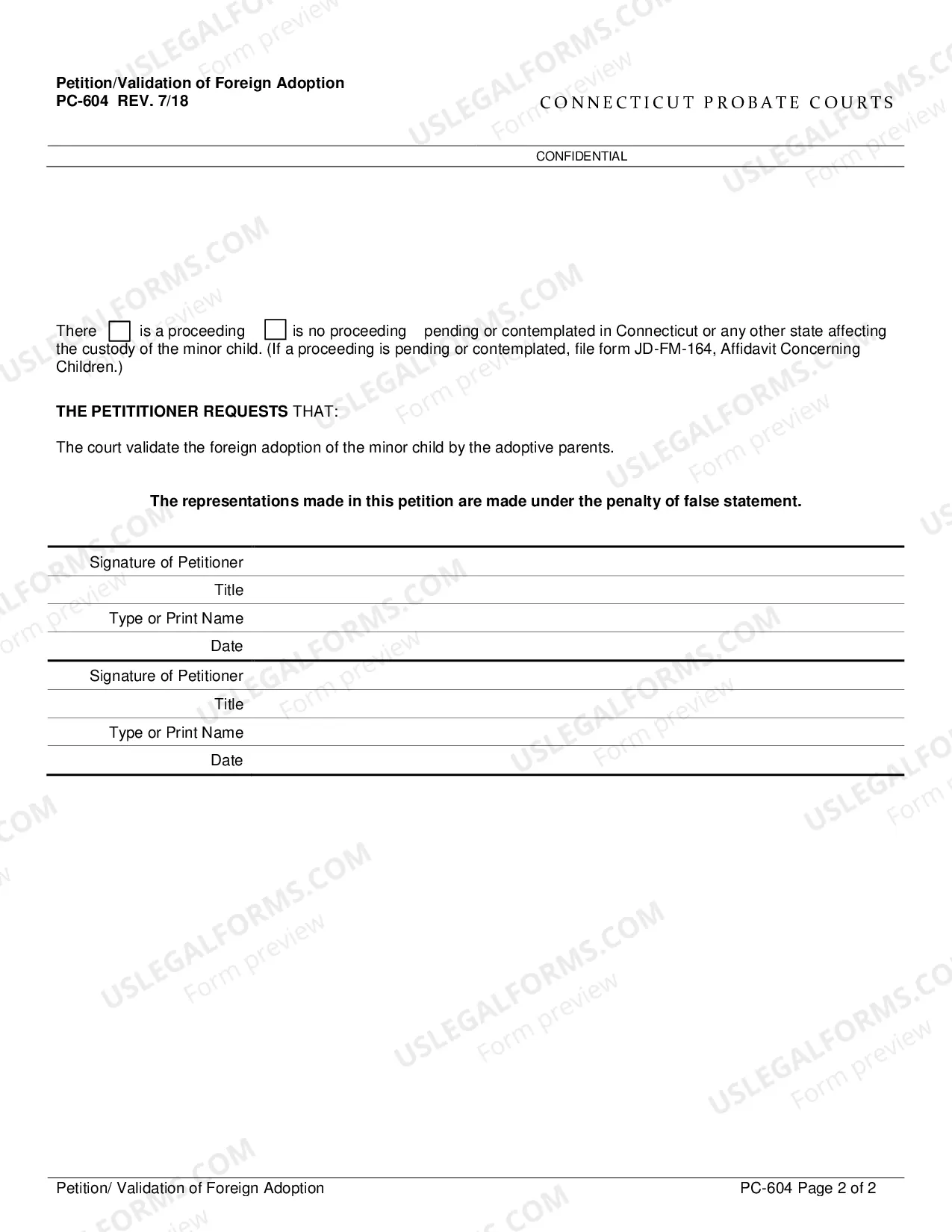 Preview Application/Validation of Foreign Adoption
