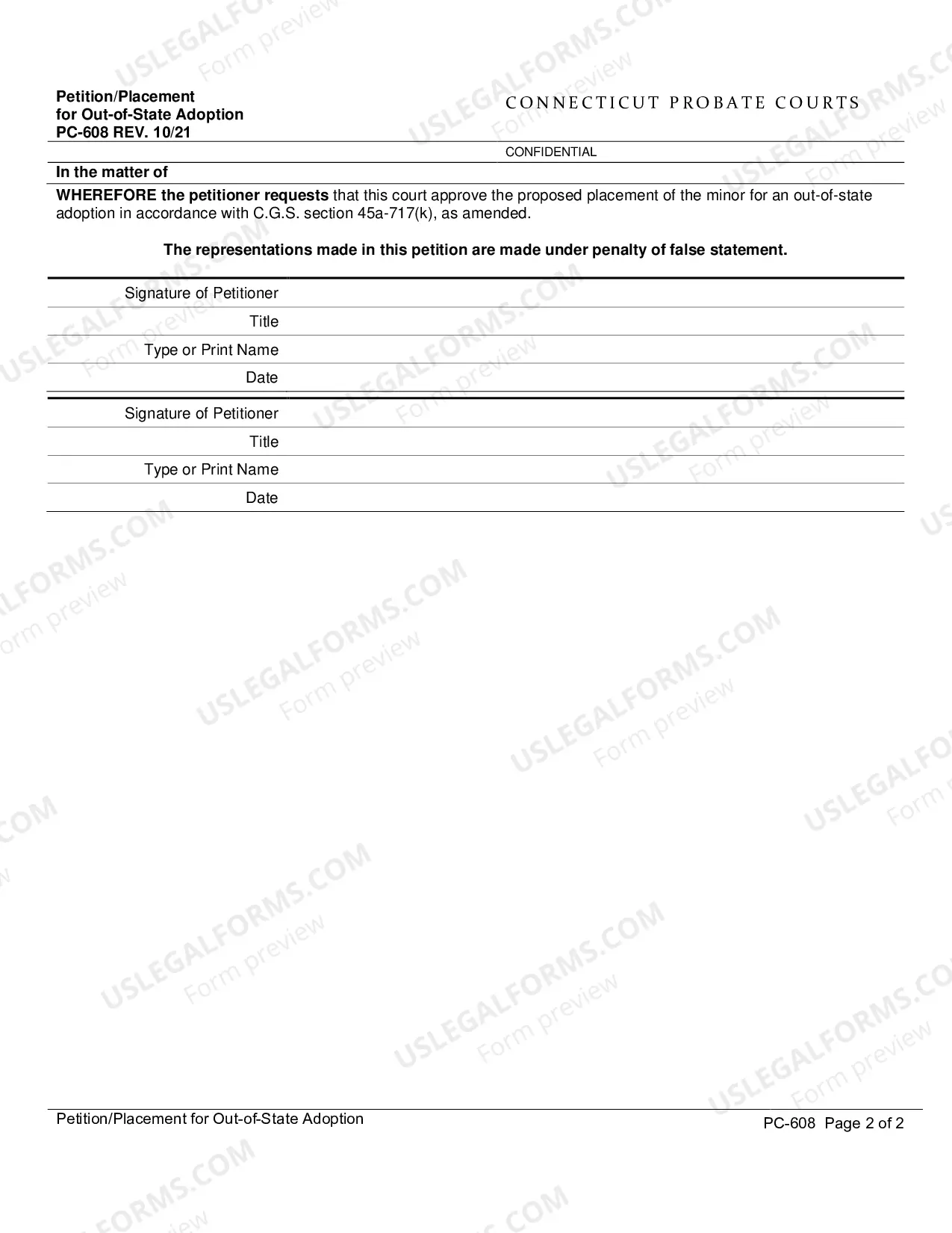 Preview Application/Placement for Out-of-State Adoption