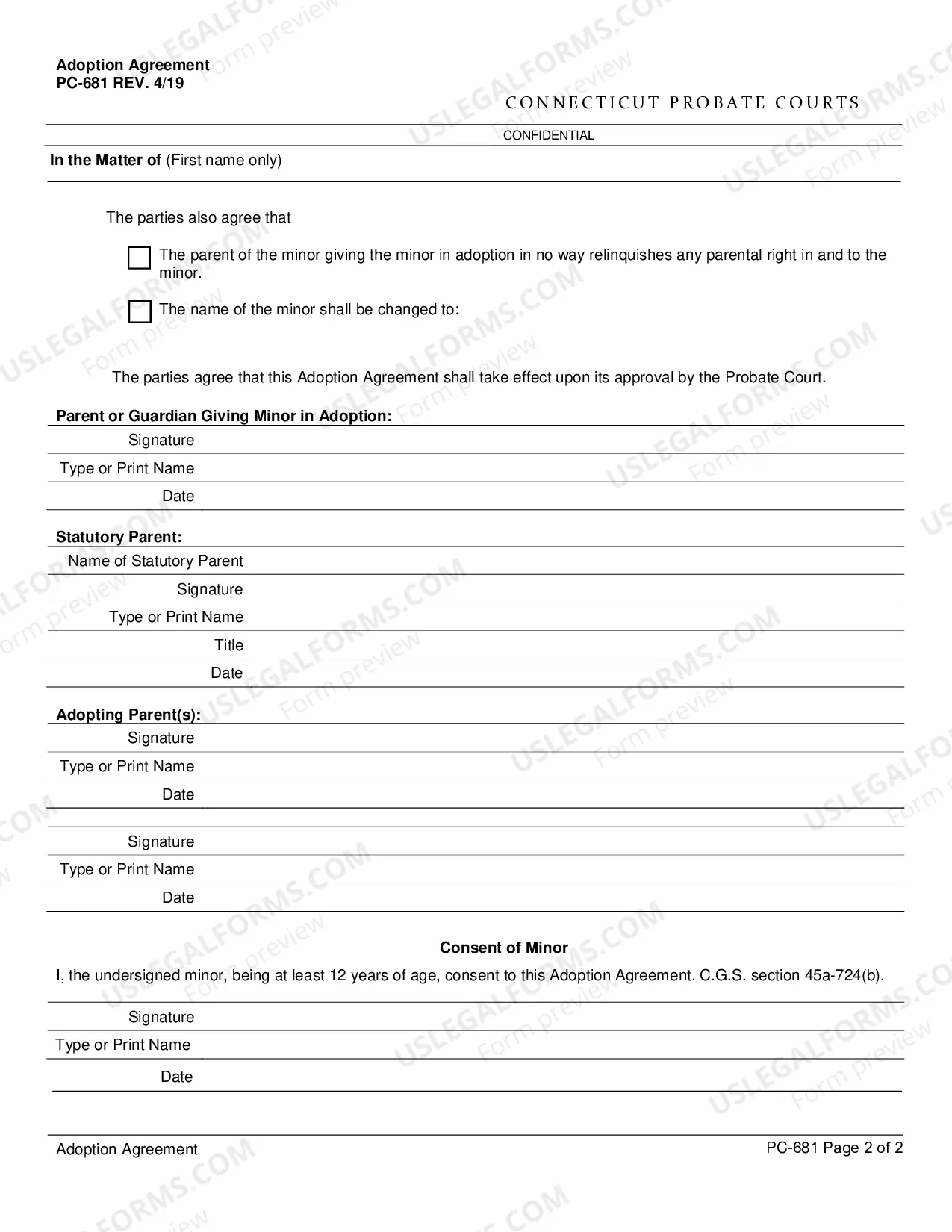 Preview Agreement of Adoption