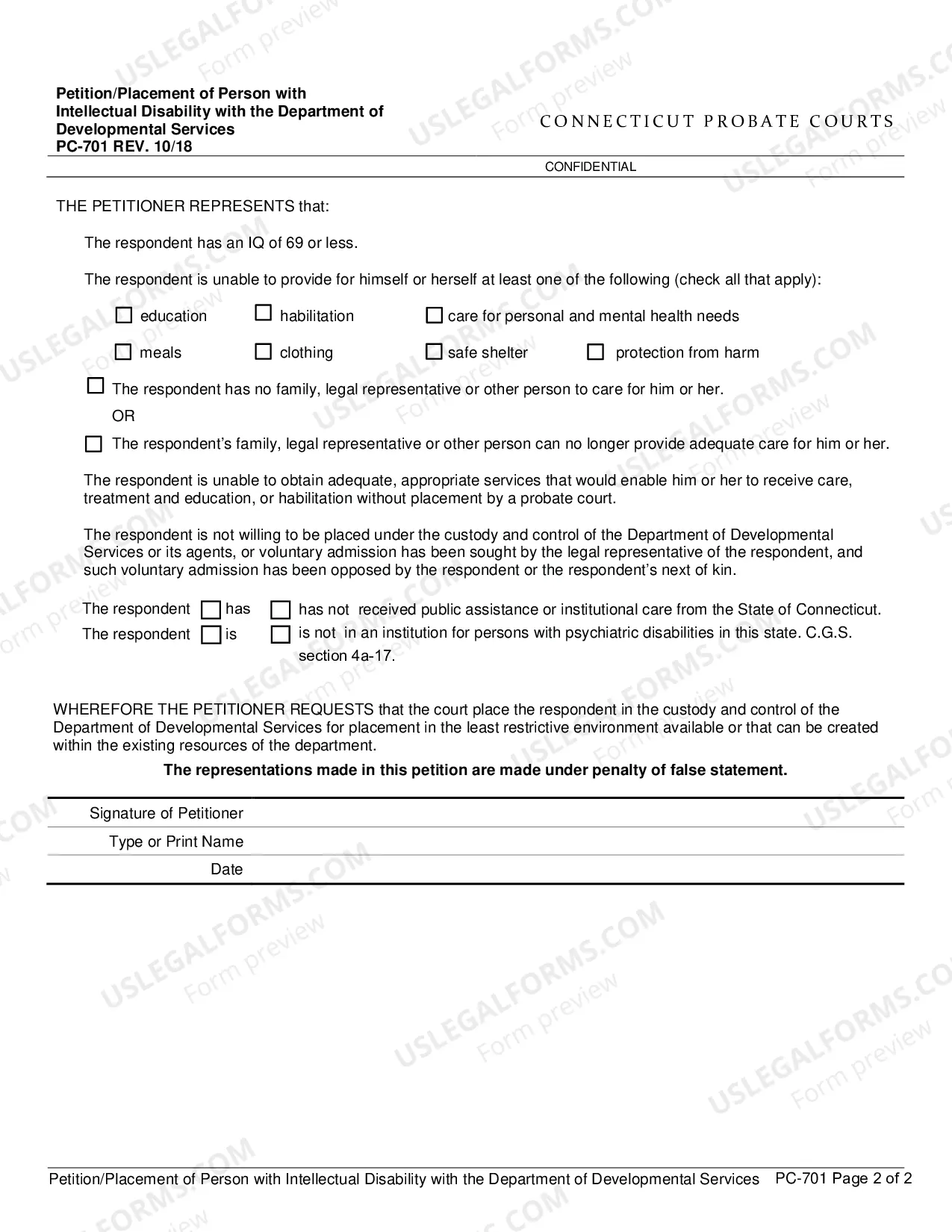 Preview Application/Placement of Person with Intellectual Disability