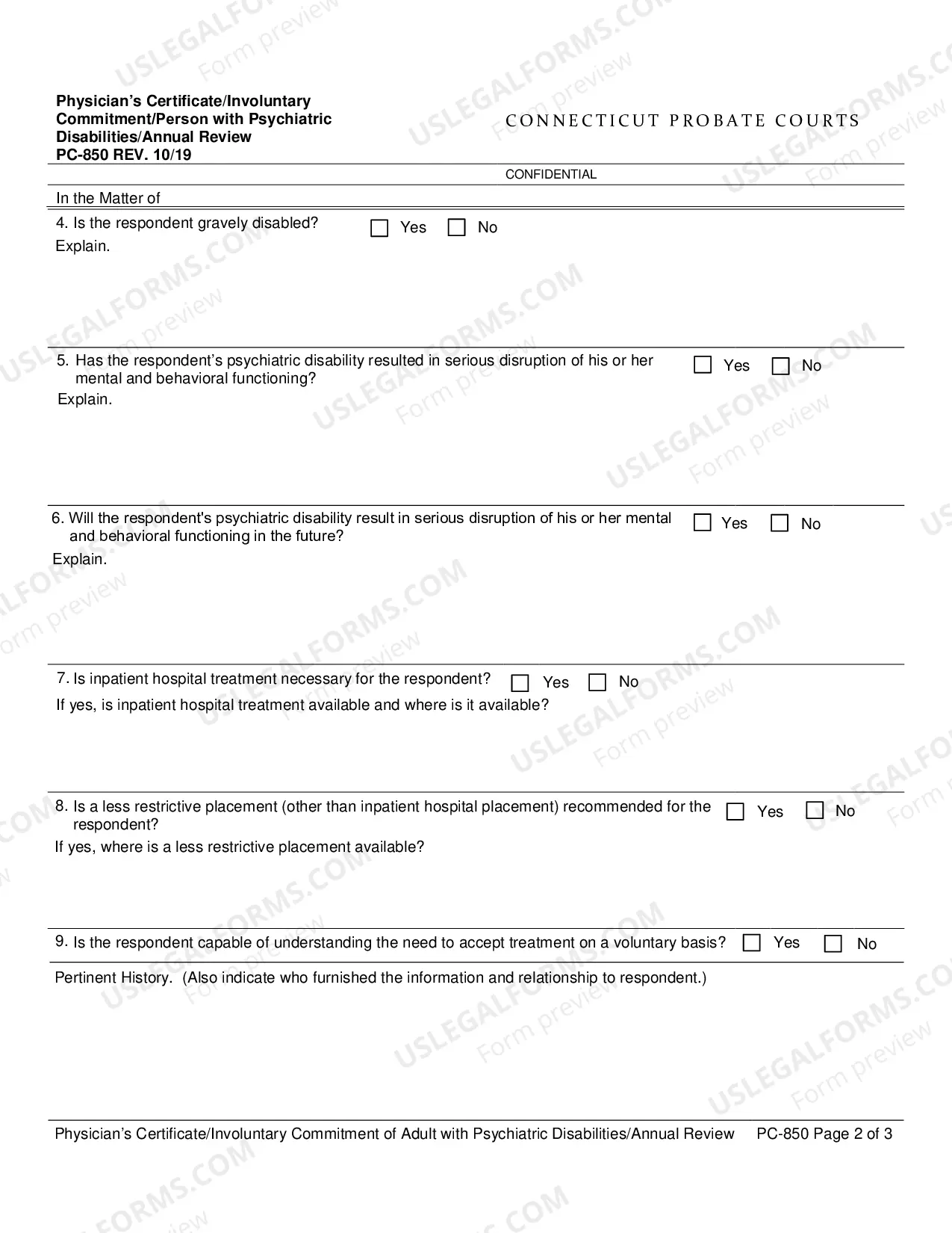 Preview Physician's Certificate/Involuntary Commitment/Annual Review of Person with Psychiatric Disabilities
