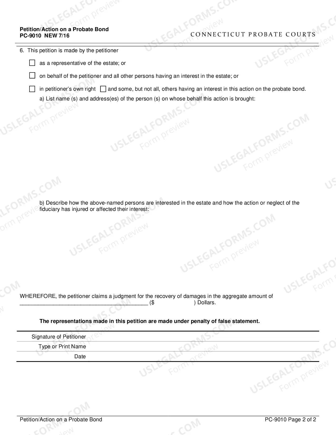 Preview Petition/Action on a Probate Bond