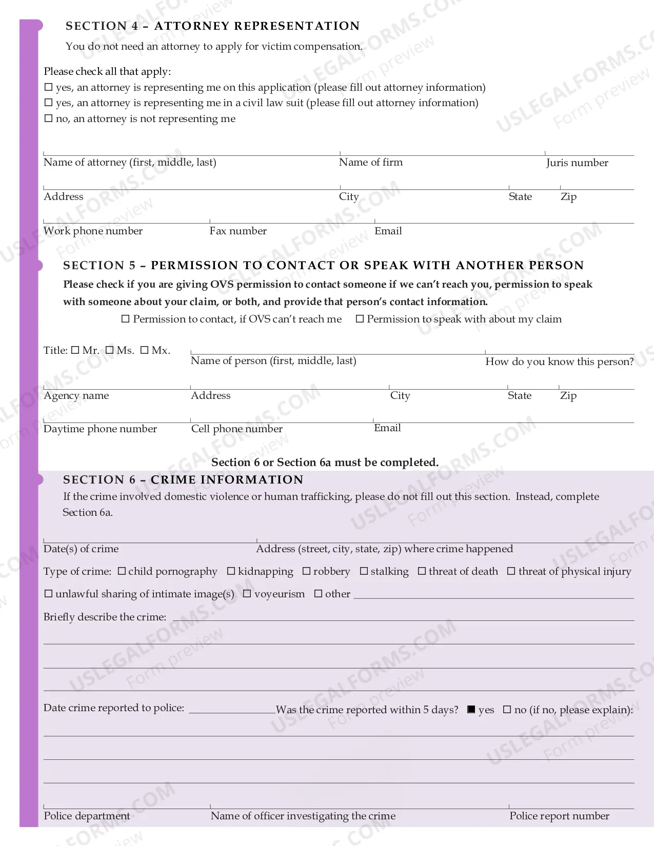 Preview Emotional Injury Application
