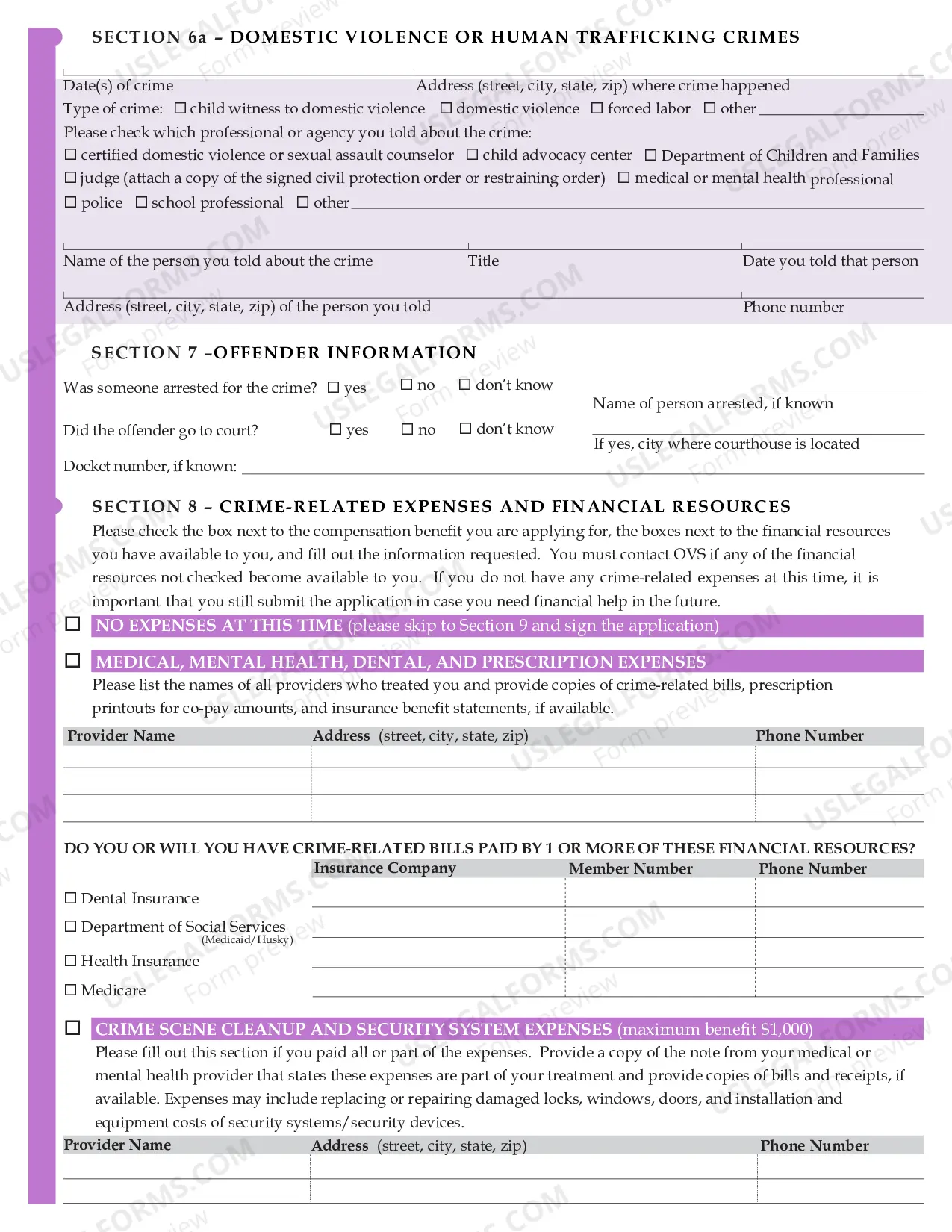 Preview Emotional Injury Application