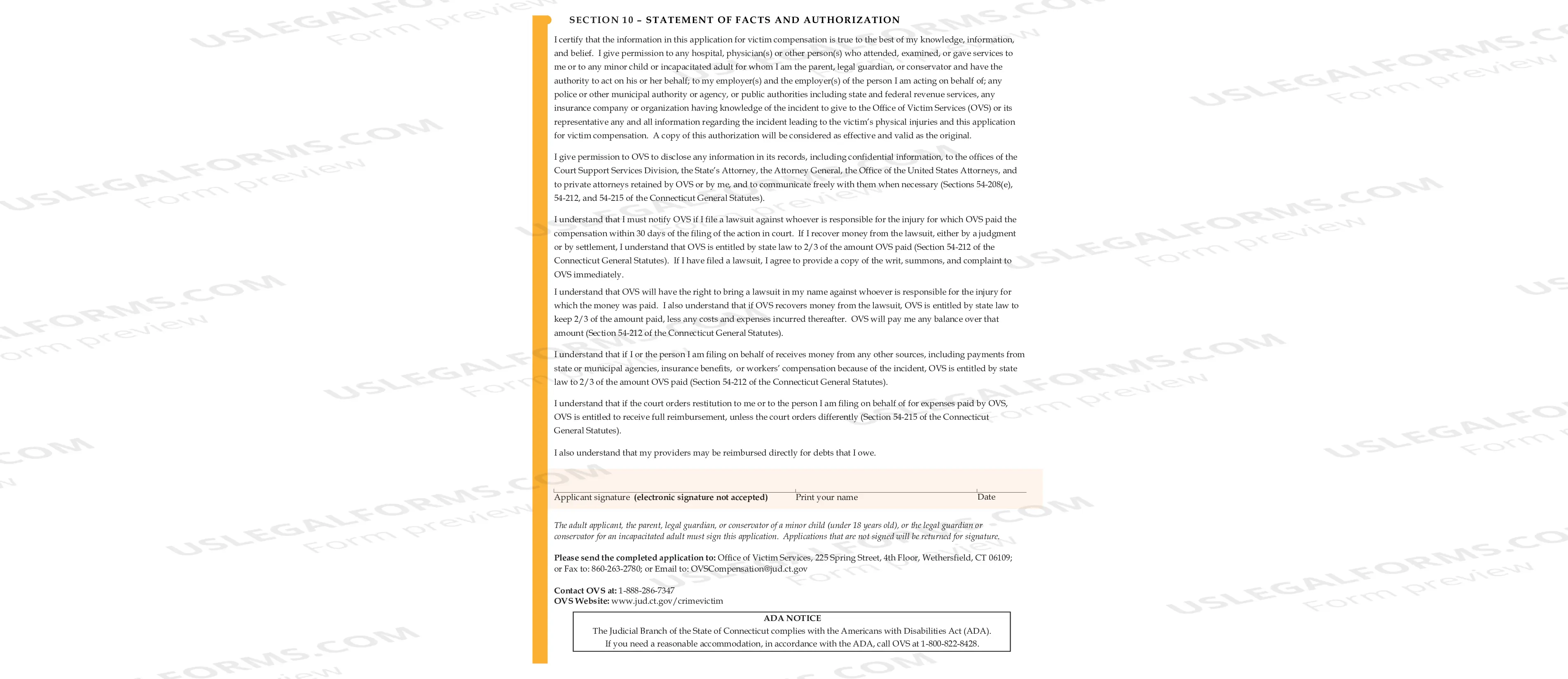 Preview Personal Injury Compensation - Application