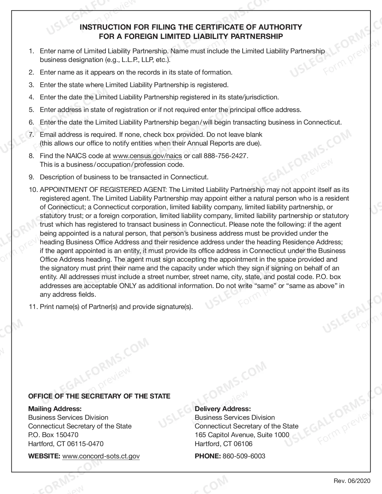 Preview Certificate of Authority/File Online
