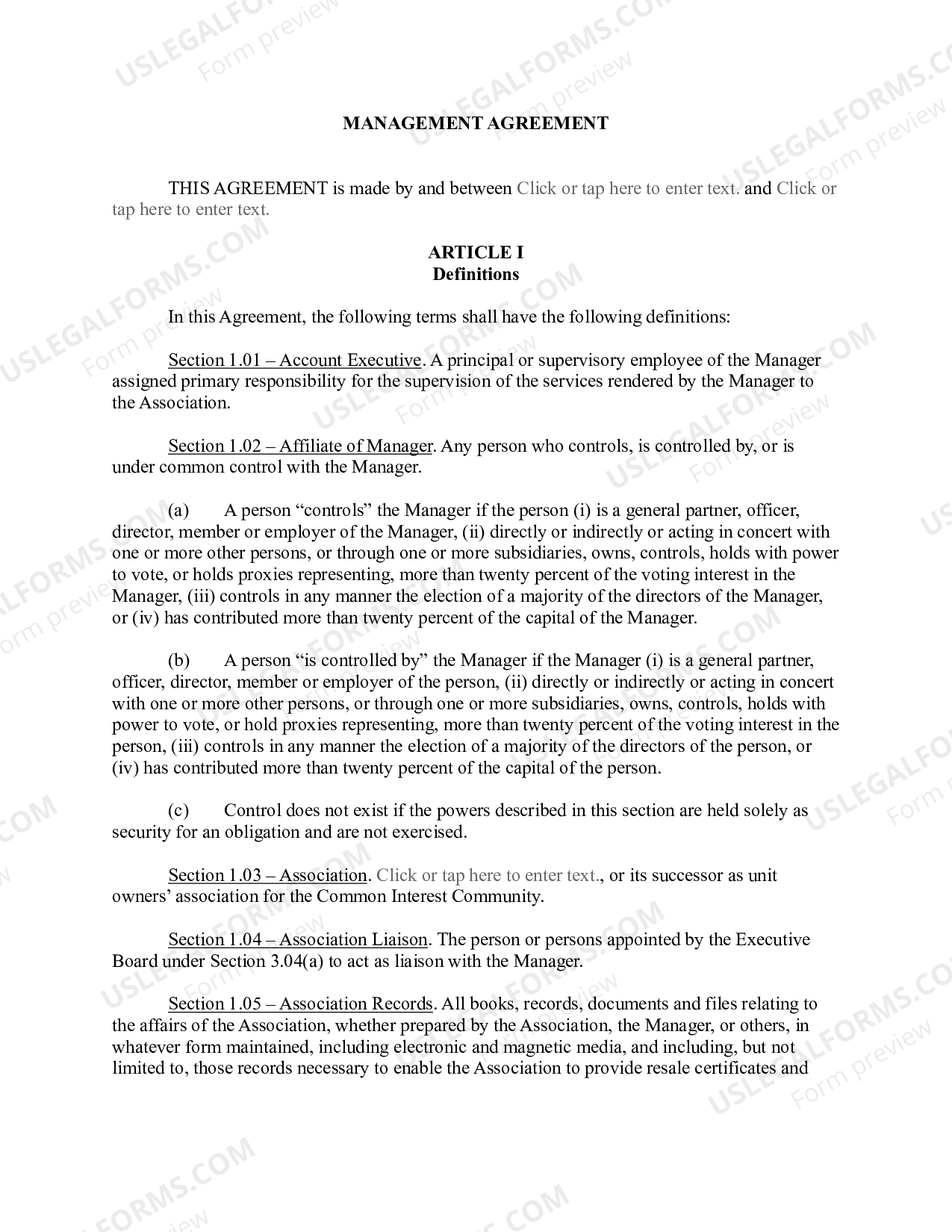 Connecticut Management Agreement US Legal Forms