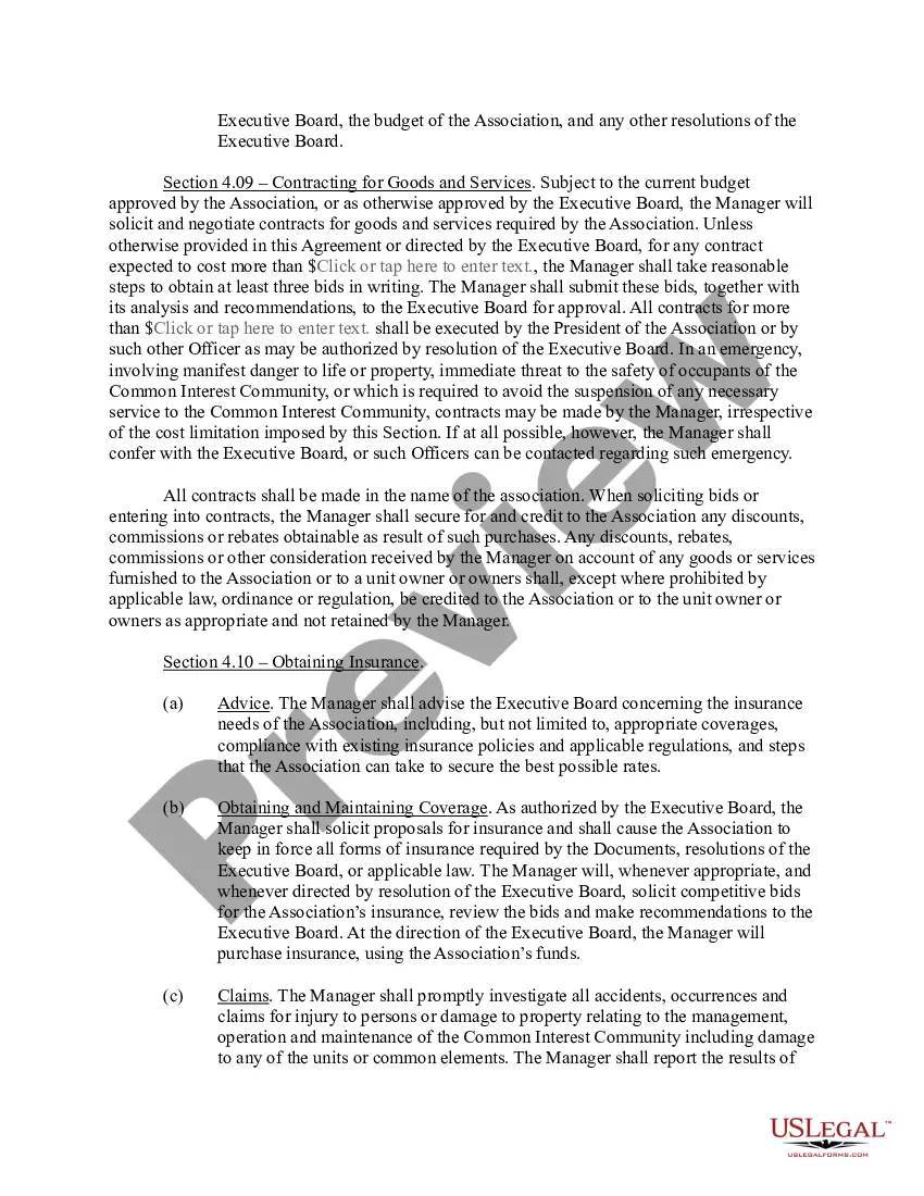 Preview Management Agreement