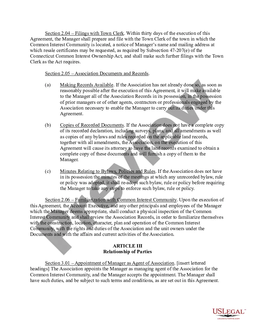 Preview Management Agreement