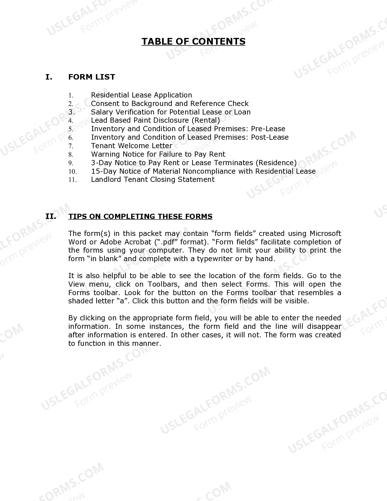 Preview Connecticut Supplemental Residential Lease Forms Package