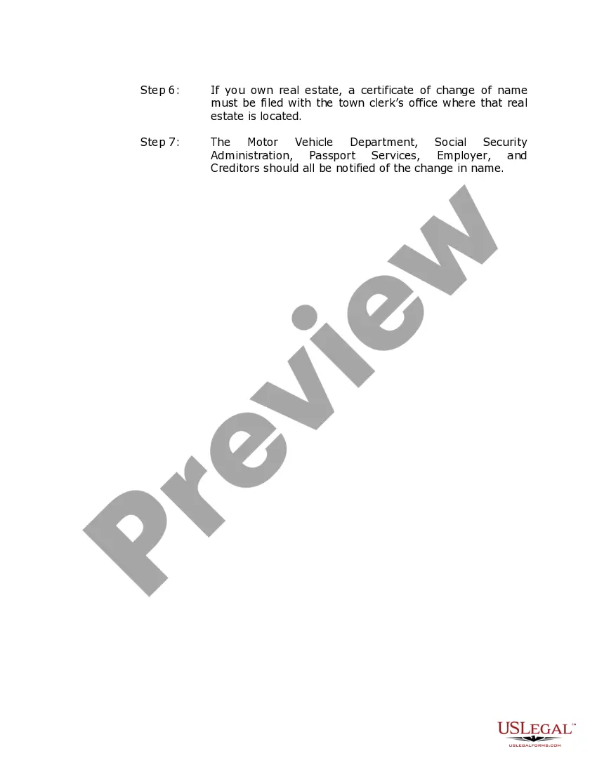 Preview Connecticut Name Change Instructions and Forms Package for an Adult