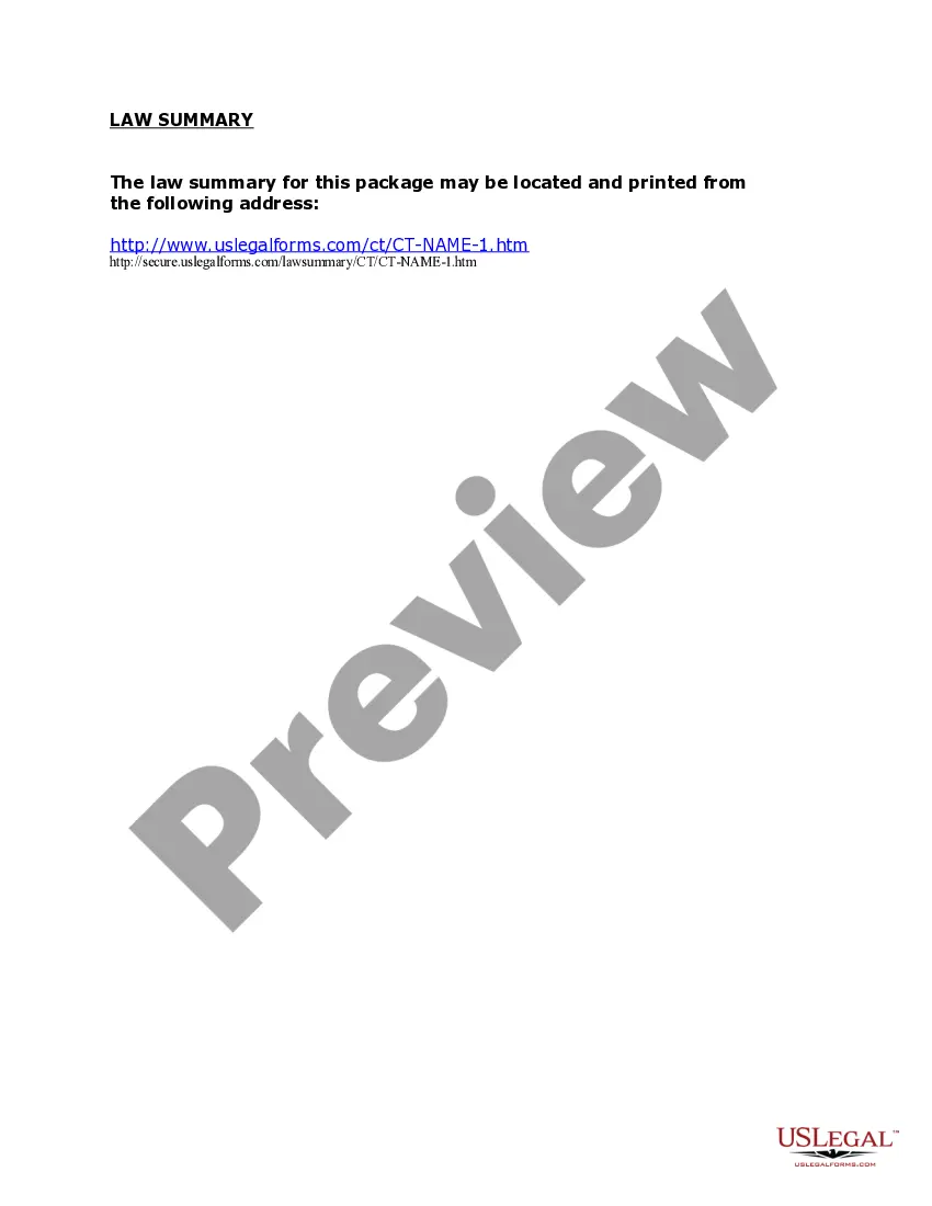 Preview Connecticut Name Change Instructions and Forms Package for an Adult