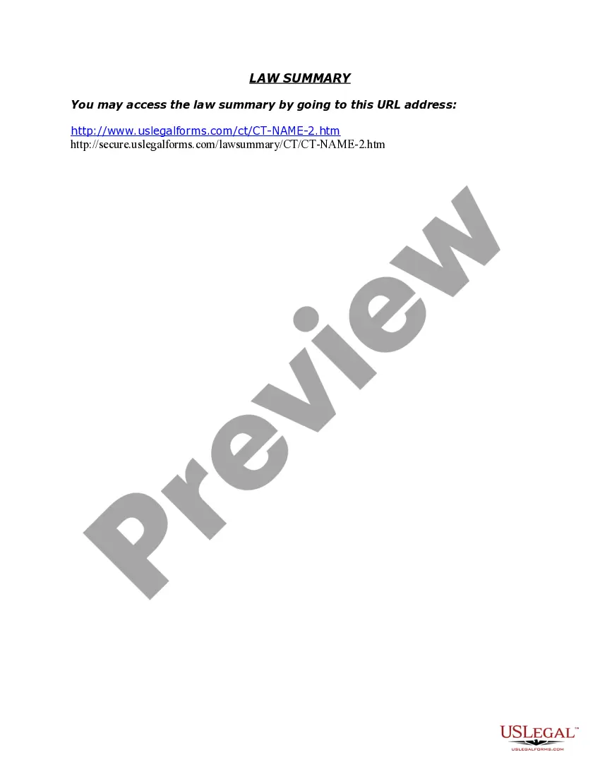 Preview Connecticut Name Change Instructions and Forms Package for a Minor