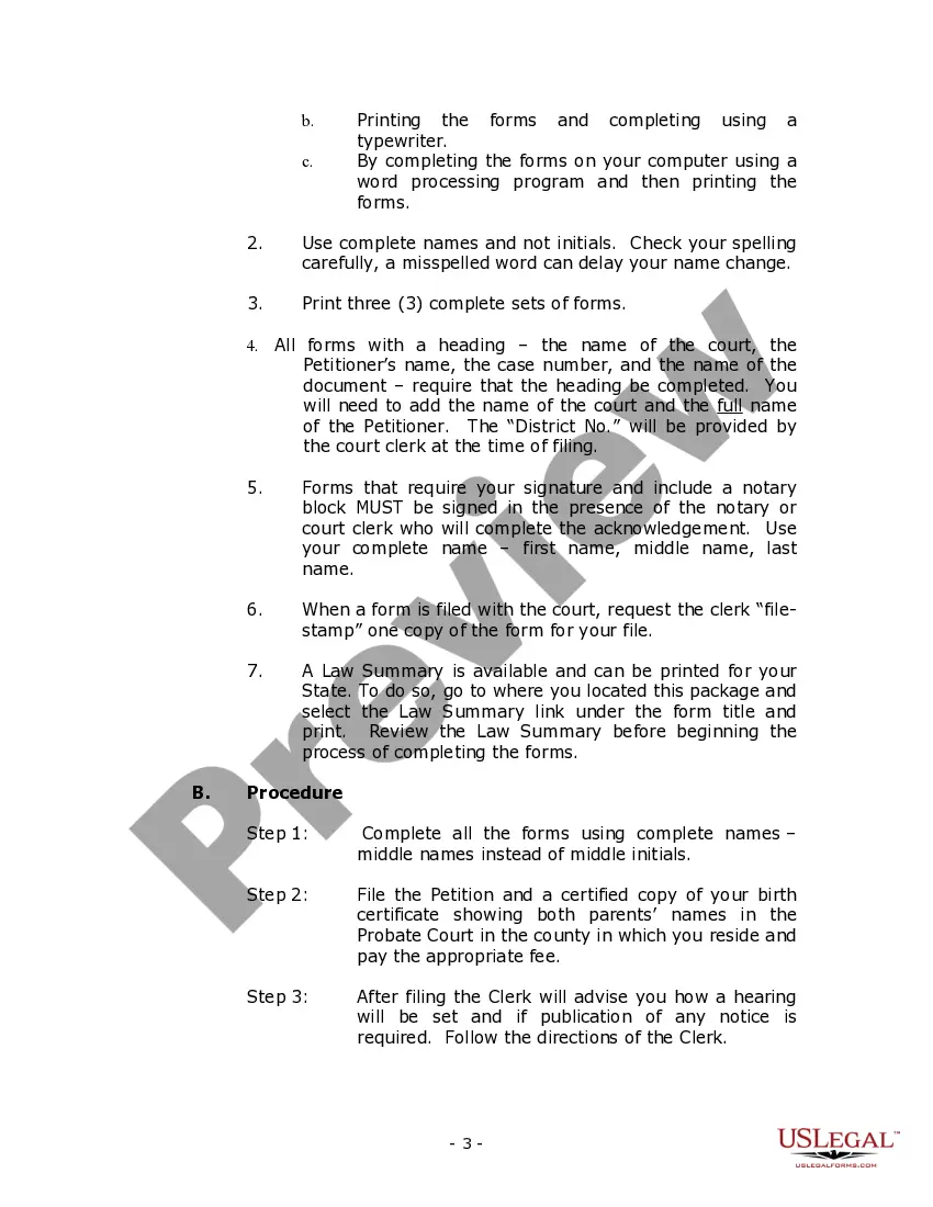 Preview Connecticut Name Change Instructions and Forms Package for a Family