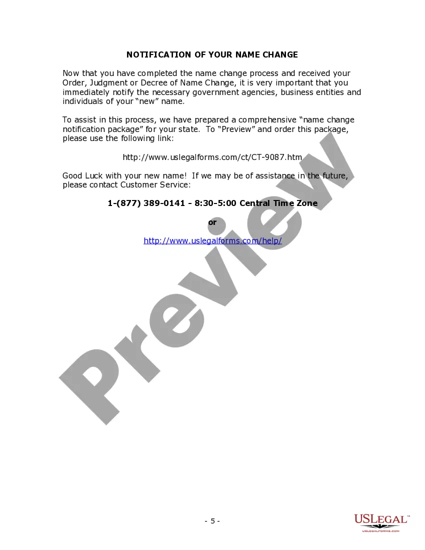 Preview Connecticut Name Change Instructions and Forms Package for a Family