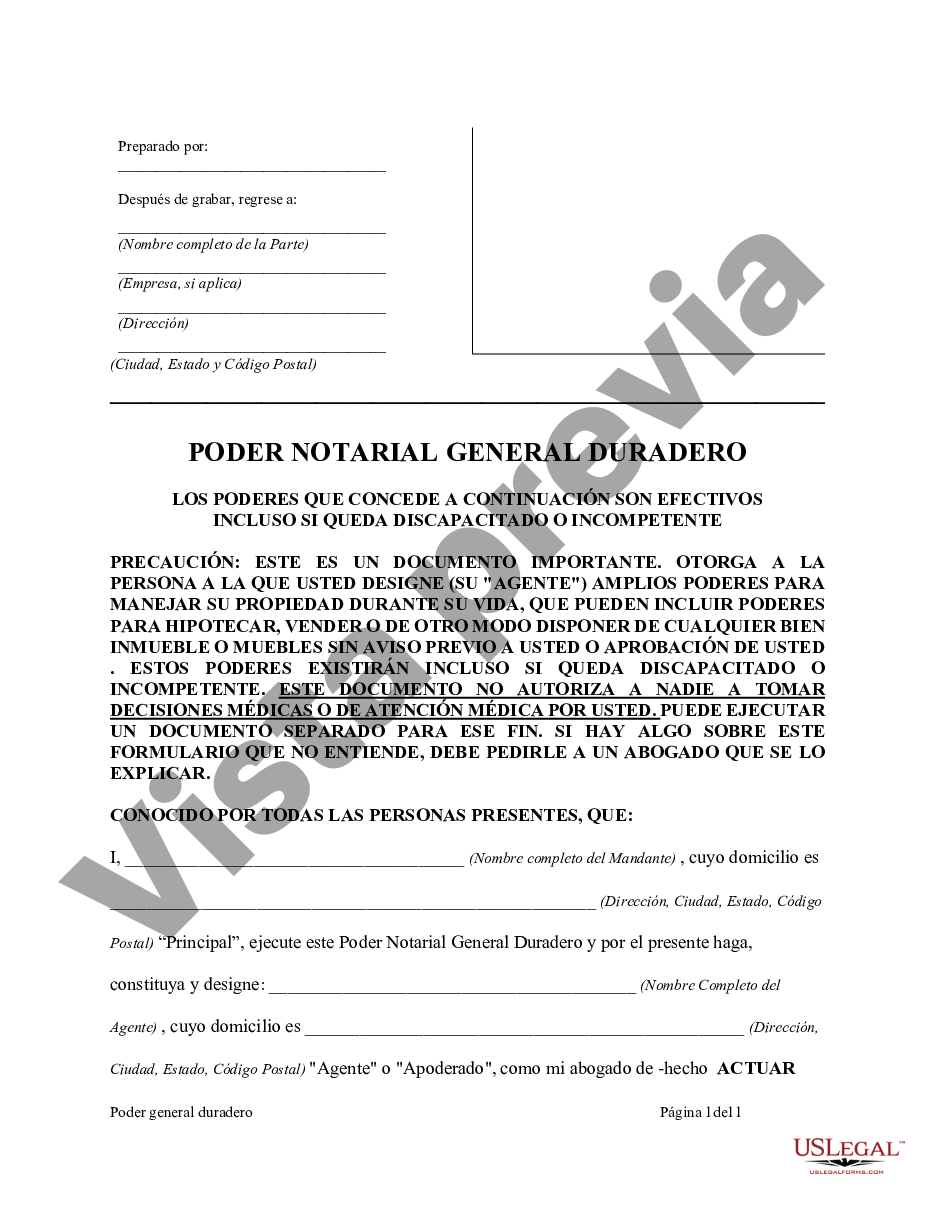 Connecticut Poder General Duradero Para Bienes Y Finanzas O Financiero Efectivo Inmediatamente 8777