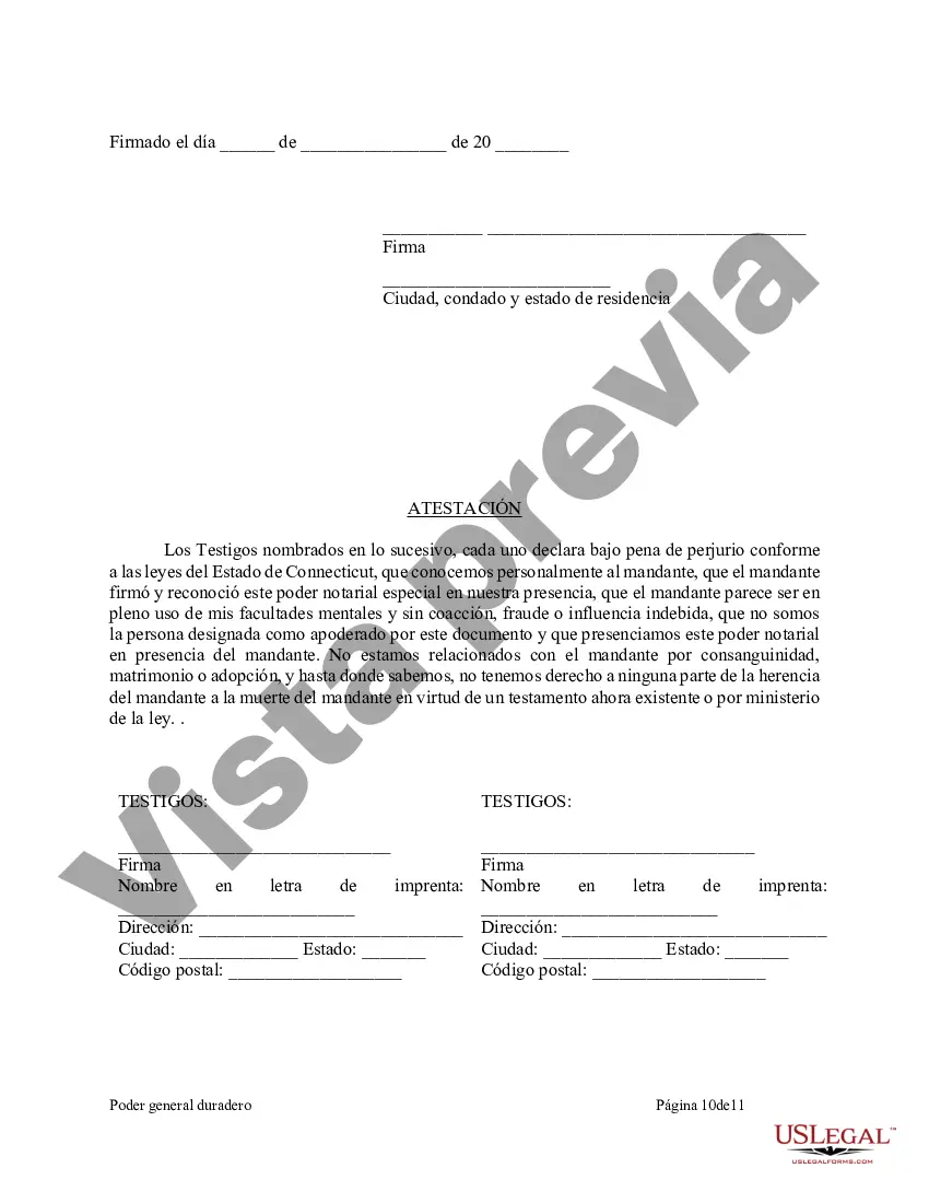 Preview Poder General Duradero para Bienes y Finanzas o Financiero Efectivo Inmediatamente