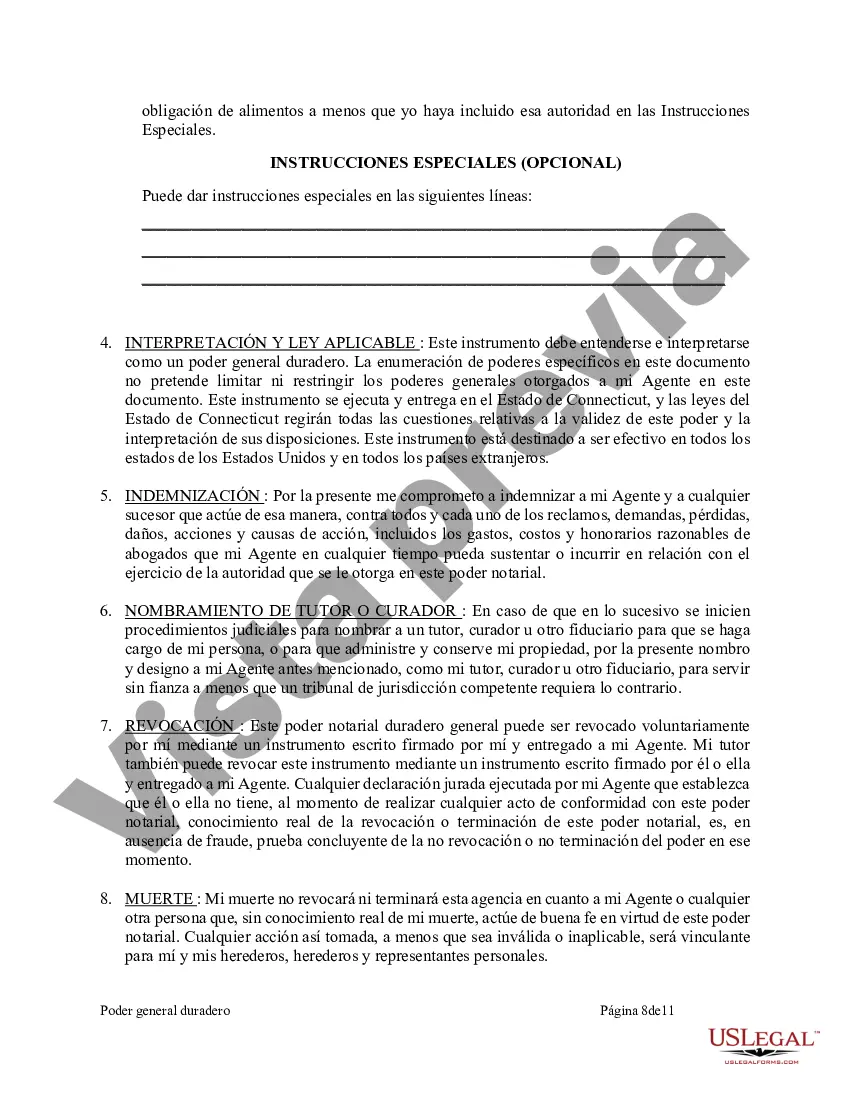 Preview Poder General Duradero para Bienes y Finanzas o Financiero Efectivo Inmediatamente