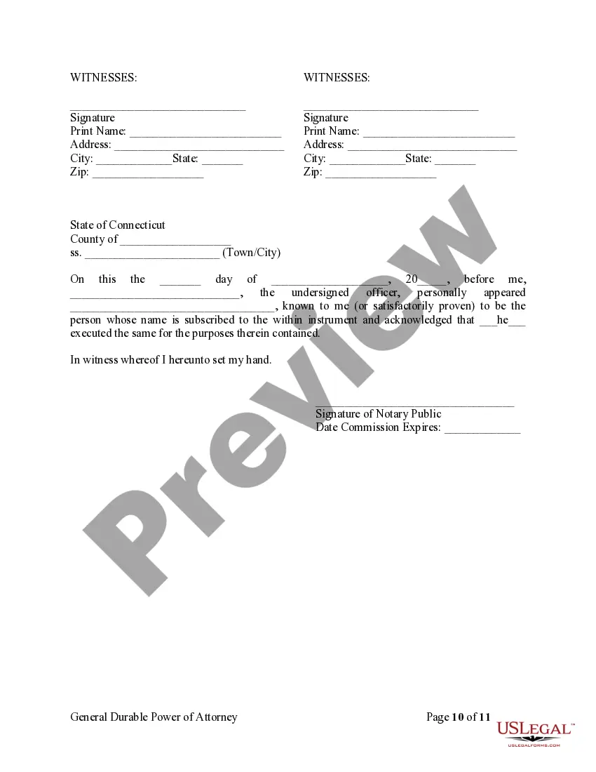 Preview General Durable Power of Attorney for Property and Finances or Financial Effective Immediately