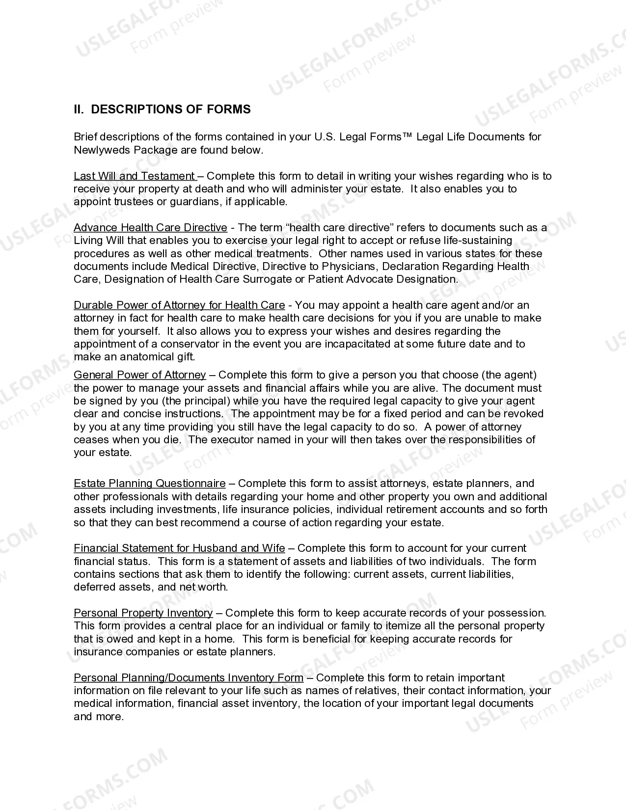 Preview Connecticut Essential Legal Life Documents for Newlyweds