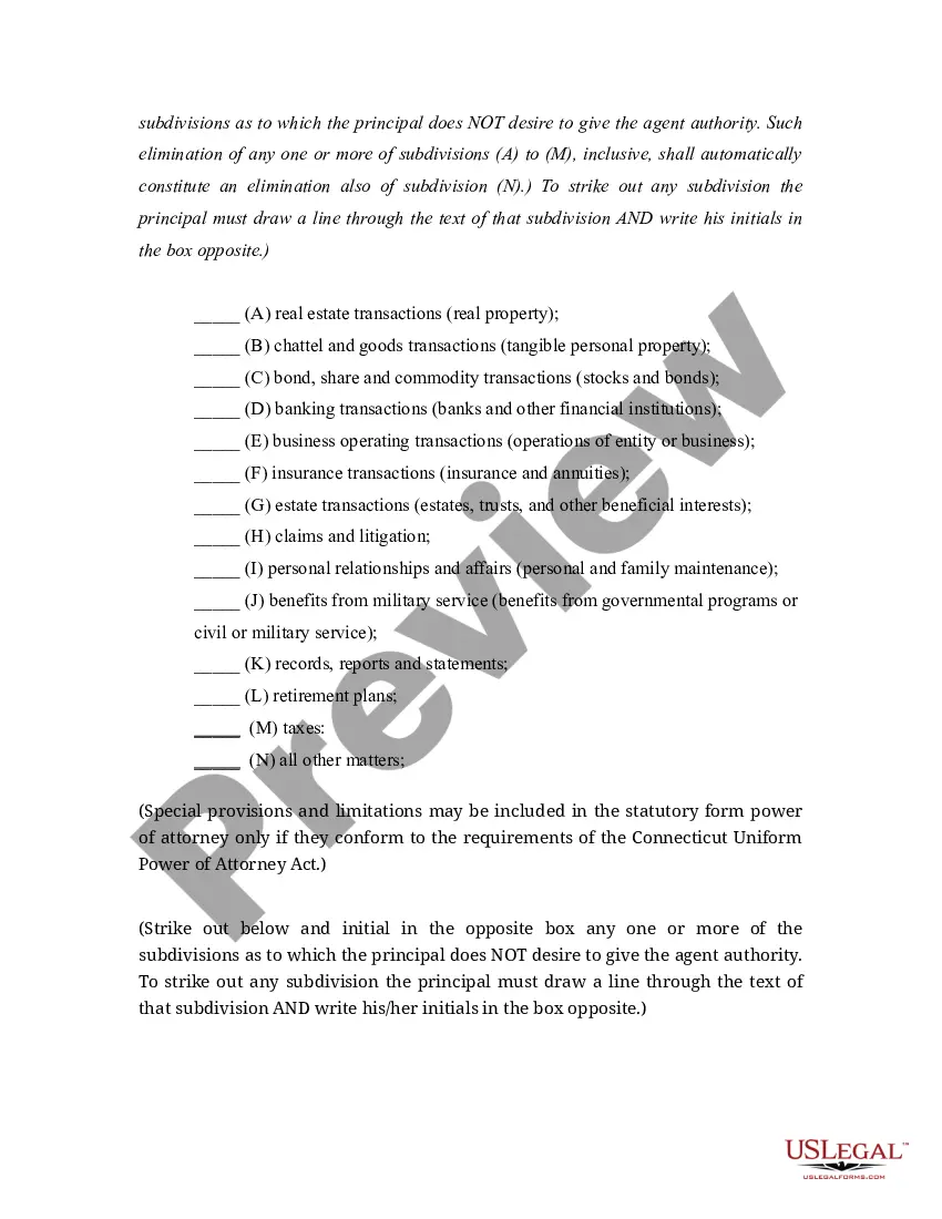 Preview Statutory General Power of Attorney with Durable Provisions