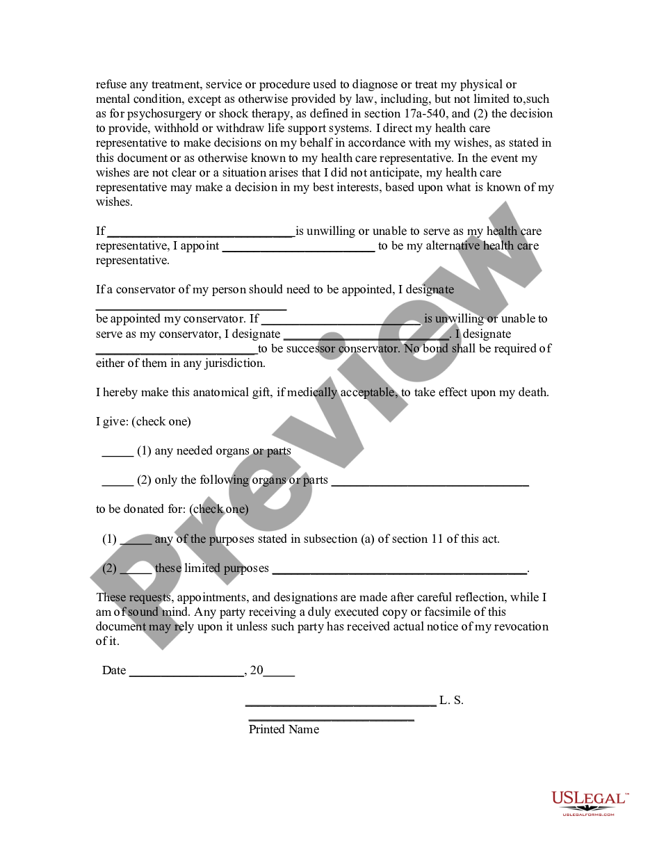 page 1 Statutory Durable Power of Attorney for Health Care - Appointment of Health Care Agent and Health Care Instructions preview