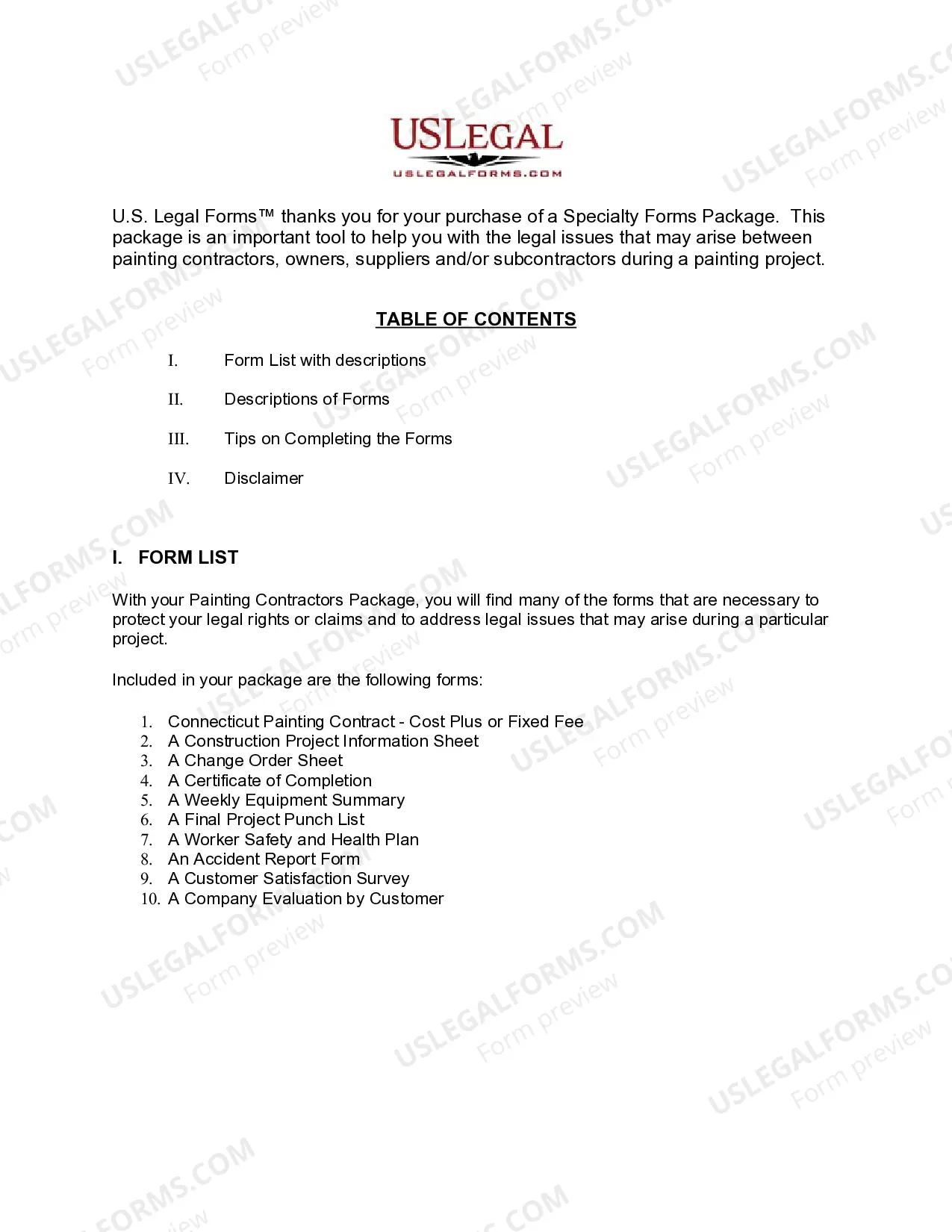 Preview Connecticut Painting Contractor Package