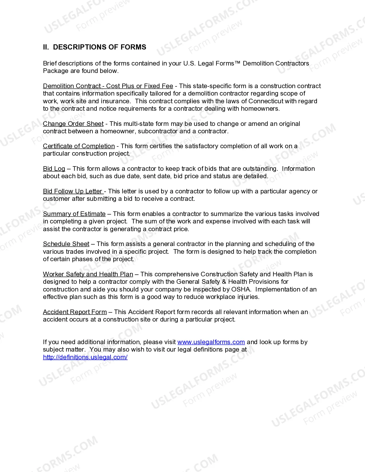 Preview Connecticut Demolition Contractor Package