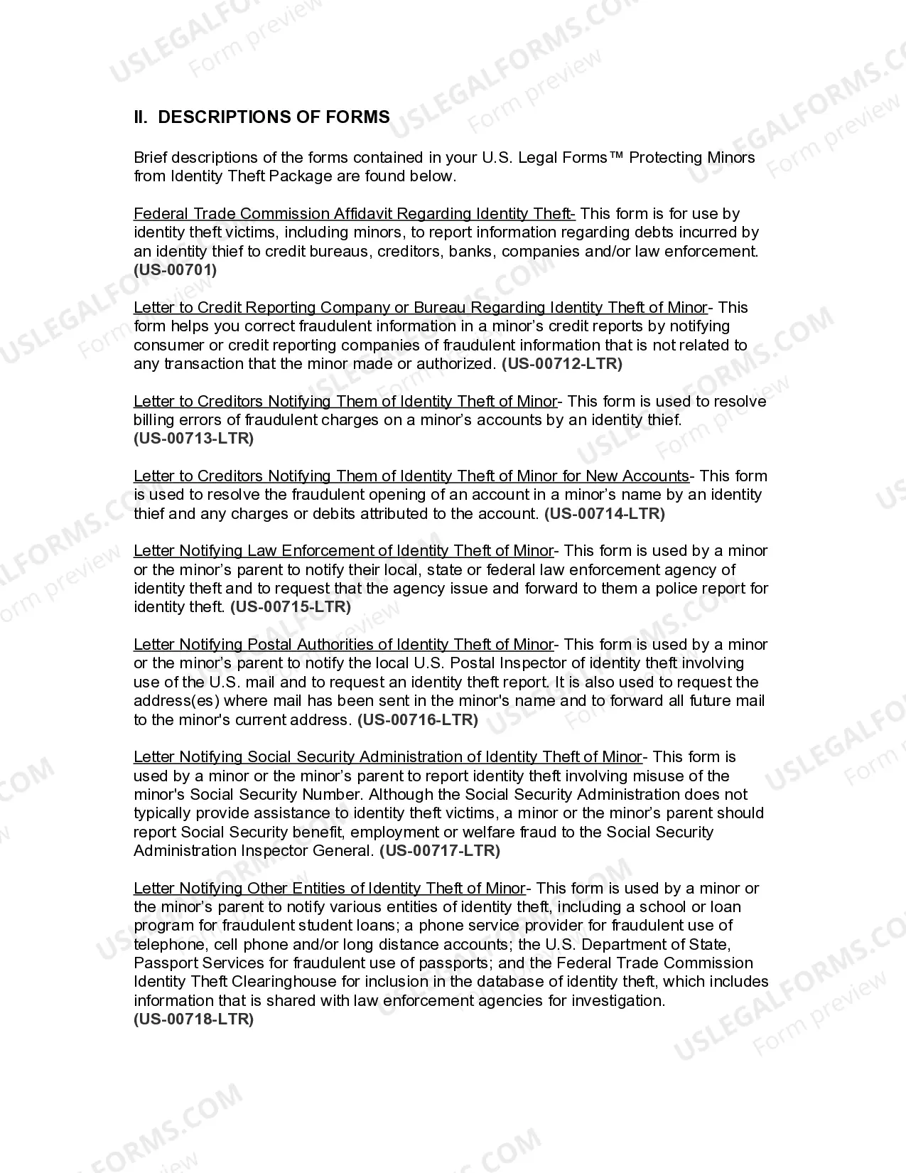 Preview Connecticut Protecting Minors from Identity Theft Package