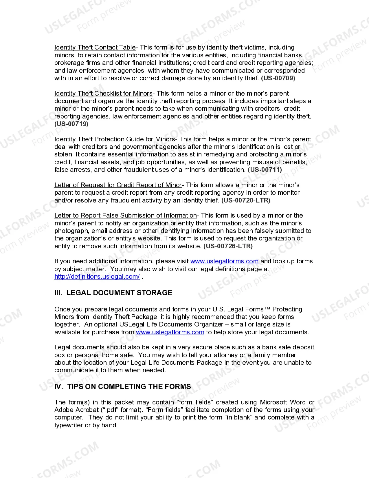 Preview Connecticut Protecting Minors from Identity Theft Package