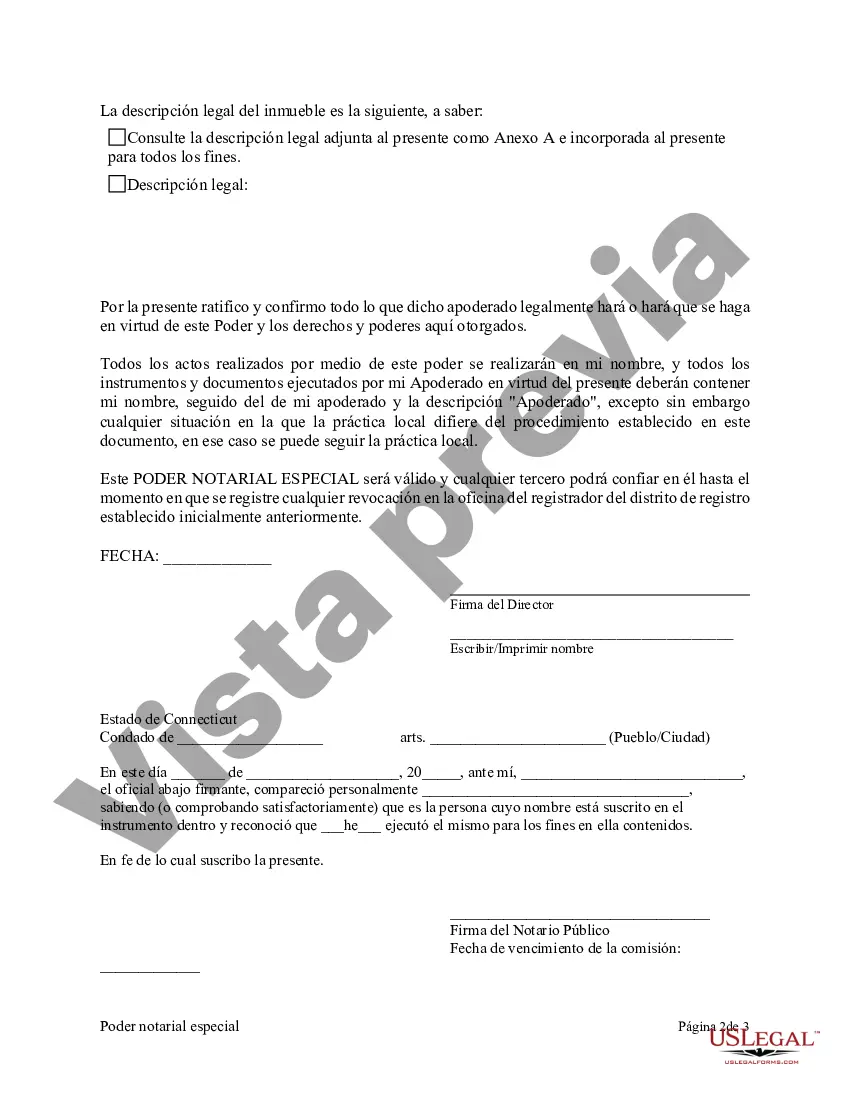 Preview Poder notarial especial o limitado para transacciones de venta de bienes raíces por parte del vendedor
