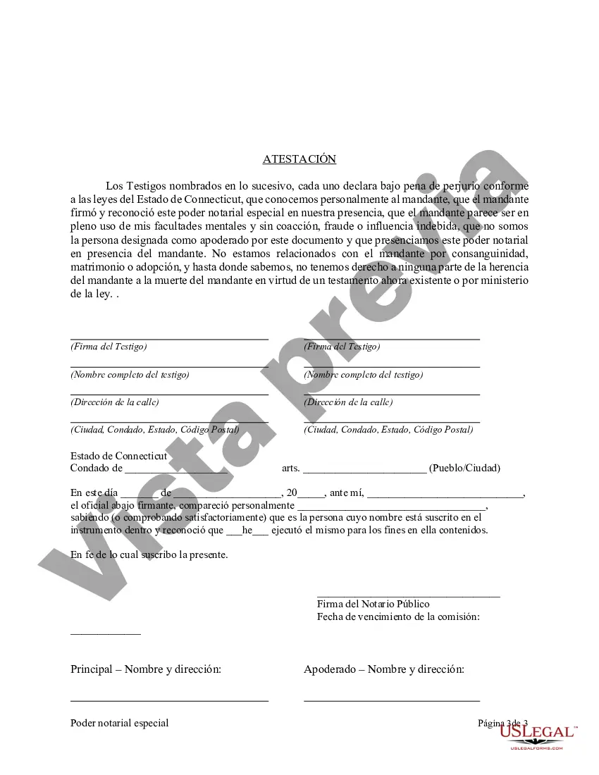 Preview Poder notarial especial o limitado para transacciones de venta de bienes raíces por parte del vendedor