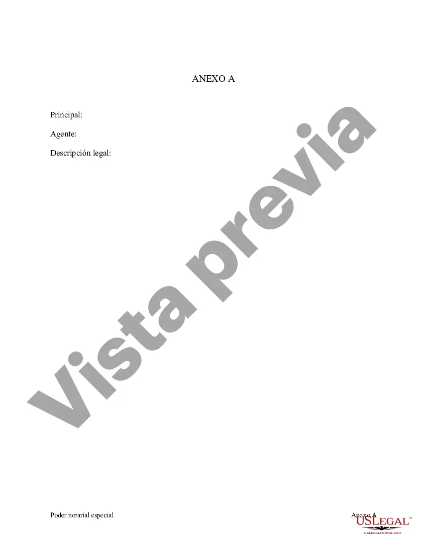 Preview Poder notarial especial o limitado para transacciones de venta de bienes raíces por parte del vendedor