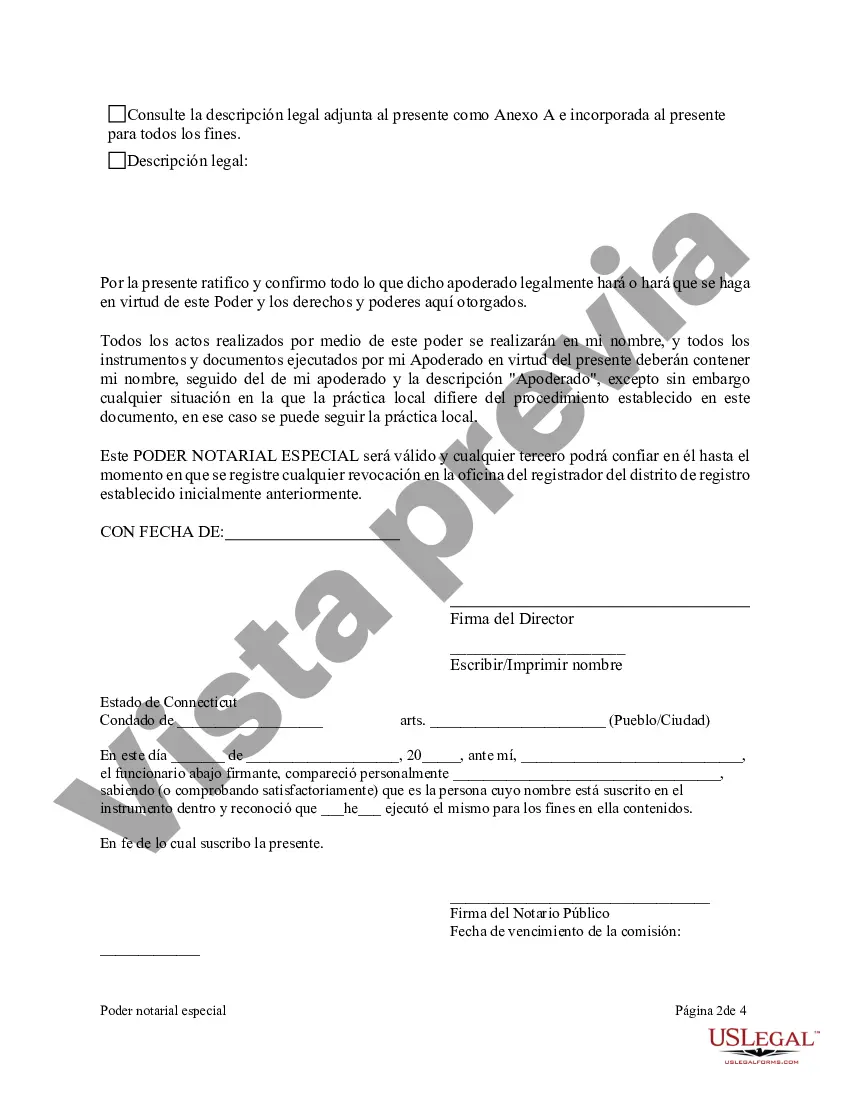 Preview Poder notarial especial o limitado para transacciones de compra de bienes raíces por parte del comprador