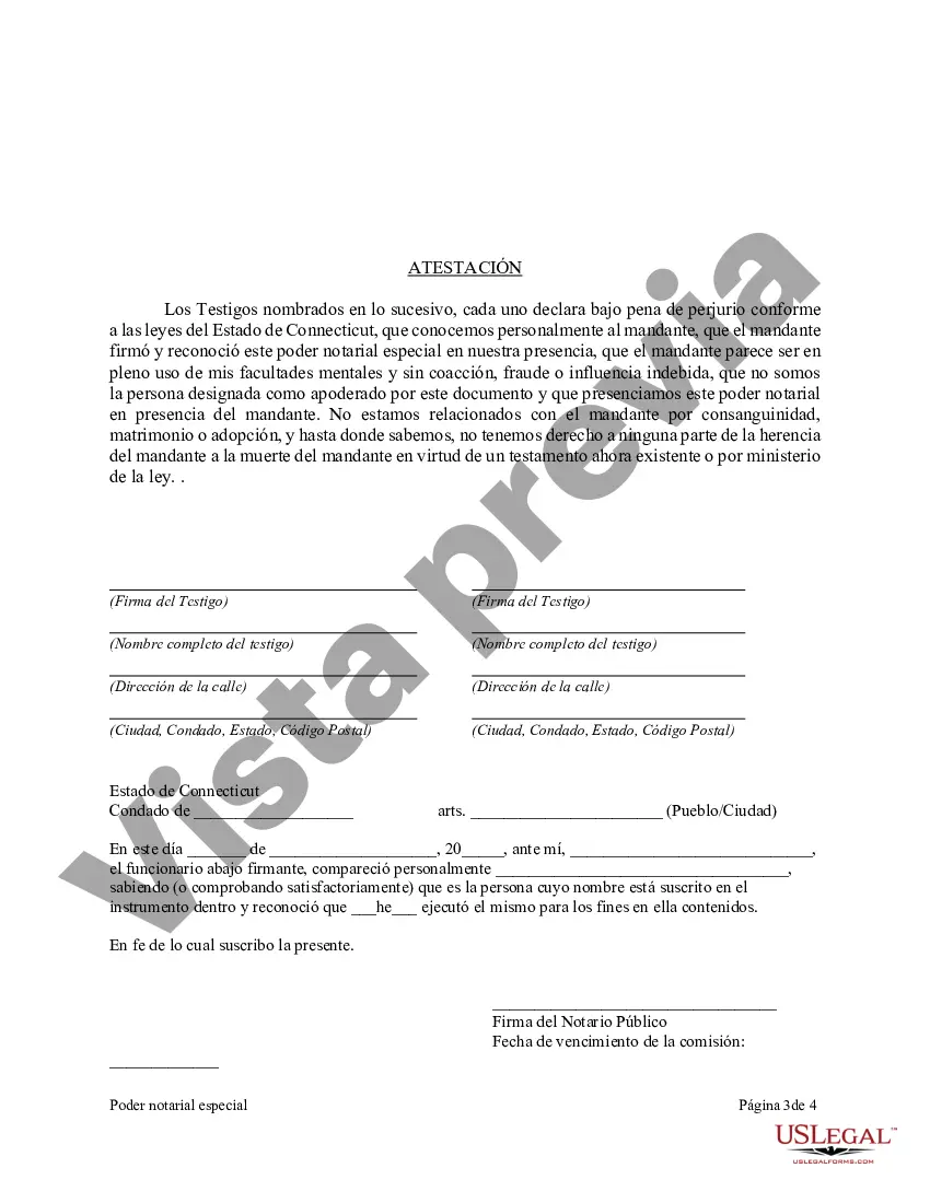 Preview Poder notarial especial o limitado para transacciones de compra de bienes raíces por parte del comprador