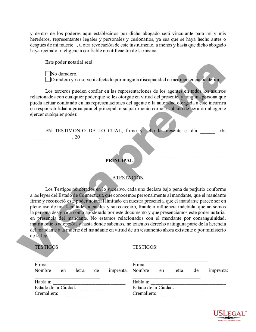 Preview Poder notarial limitado en el que se especifican poderes con ejemplos de poderes incluidos