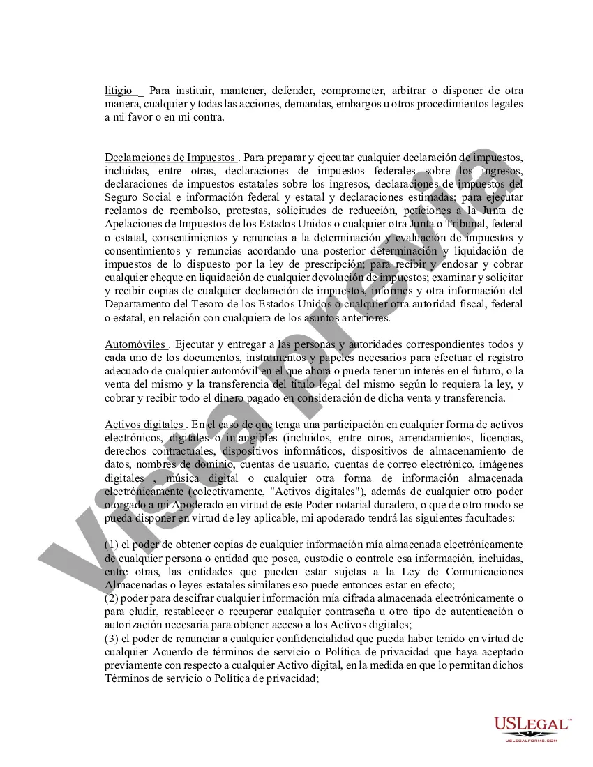 Preview Poder notarial limitado en el que se especifican poderes con ejemplos de poderes incluidos