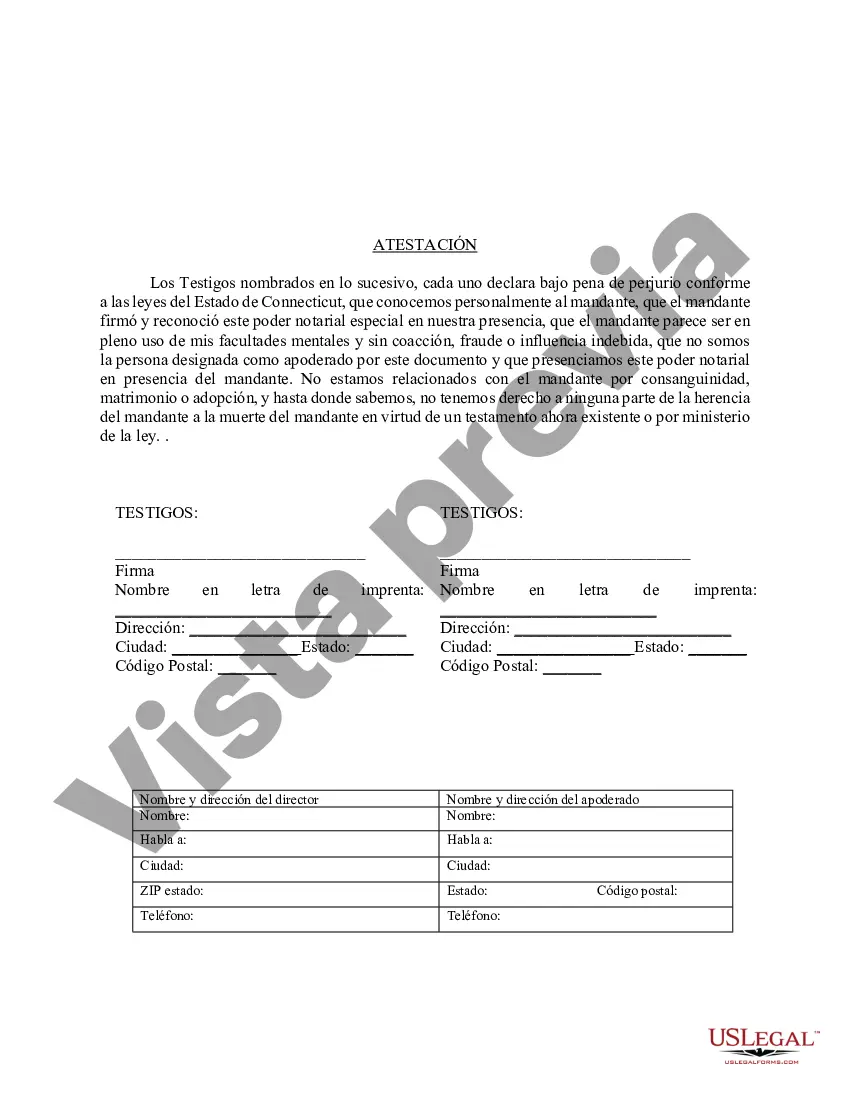 Preview Poder especial duradero para asuntos de cuentas bancarias
