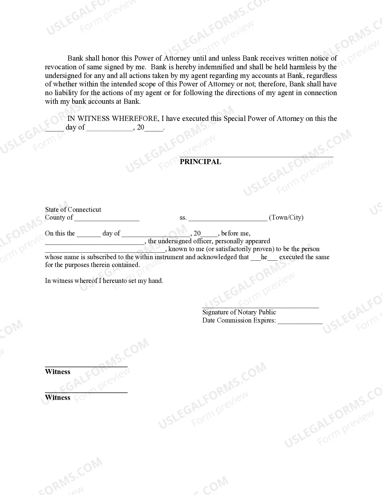 Preview Special Durable Power of Attorney for Bank Account Matters