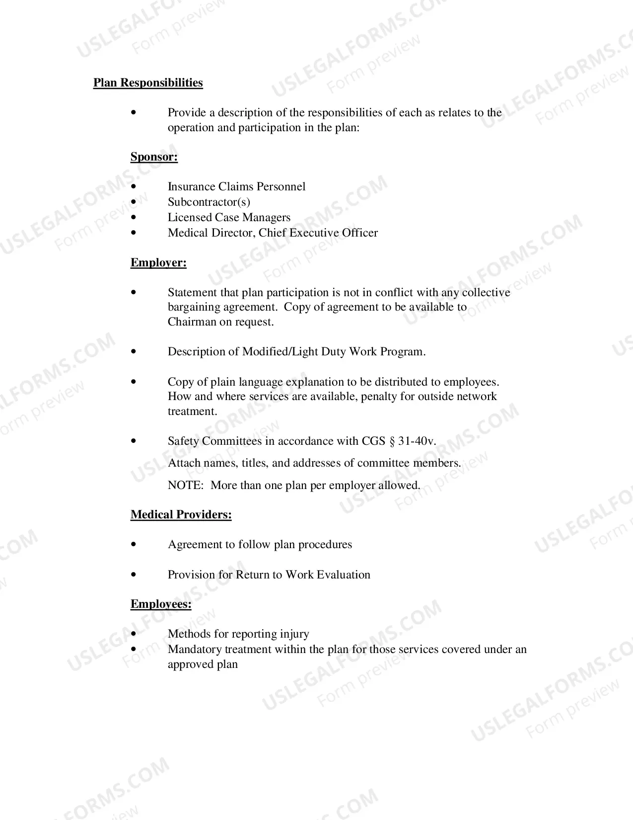 Preview Employer Medical Care Plan Application Package