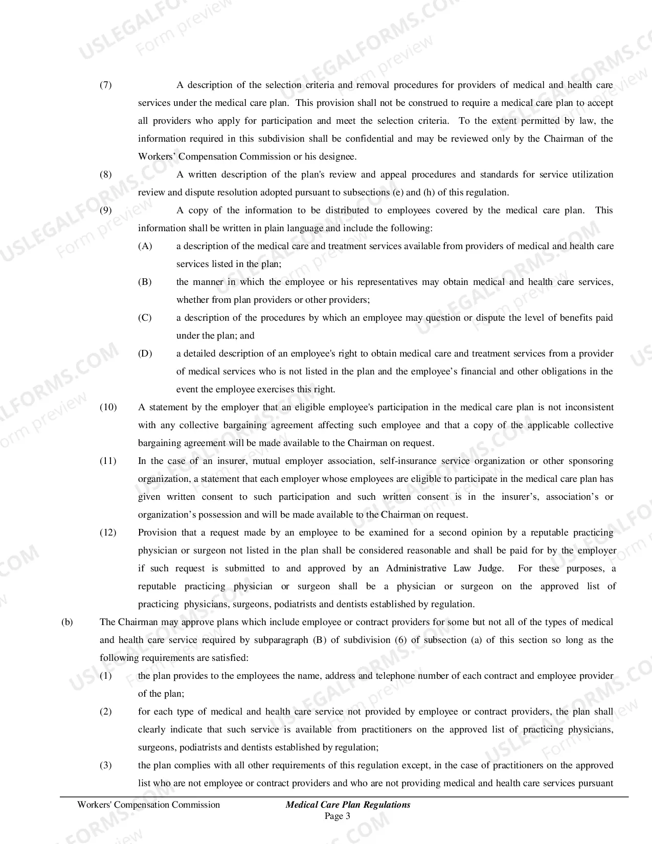 Preview Employer Medical Care Plan Application Package